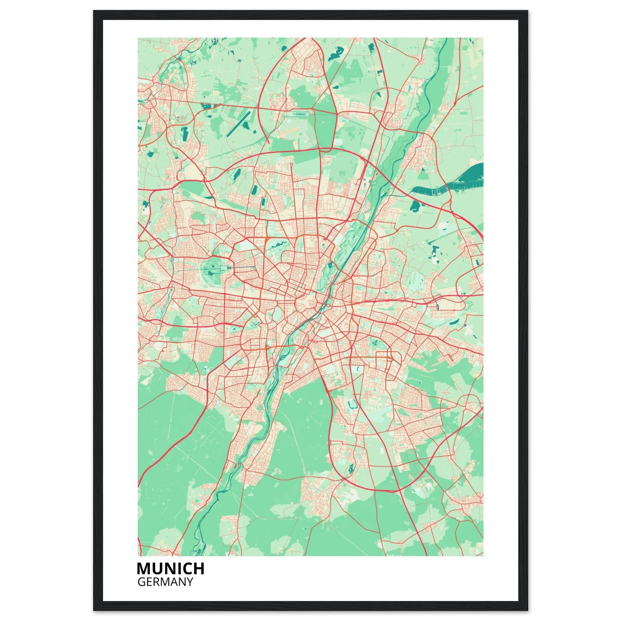 Munich Germany City Map Poster | Custom Map Art Print - Ink And Atlas