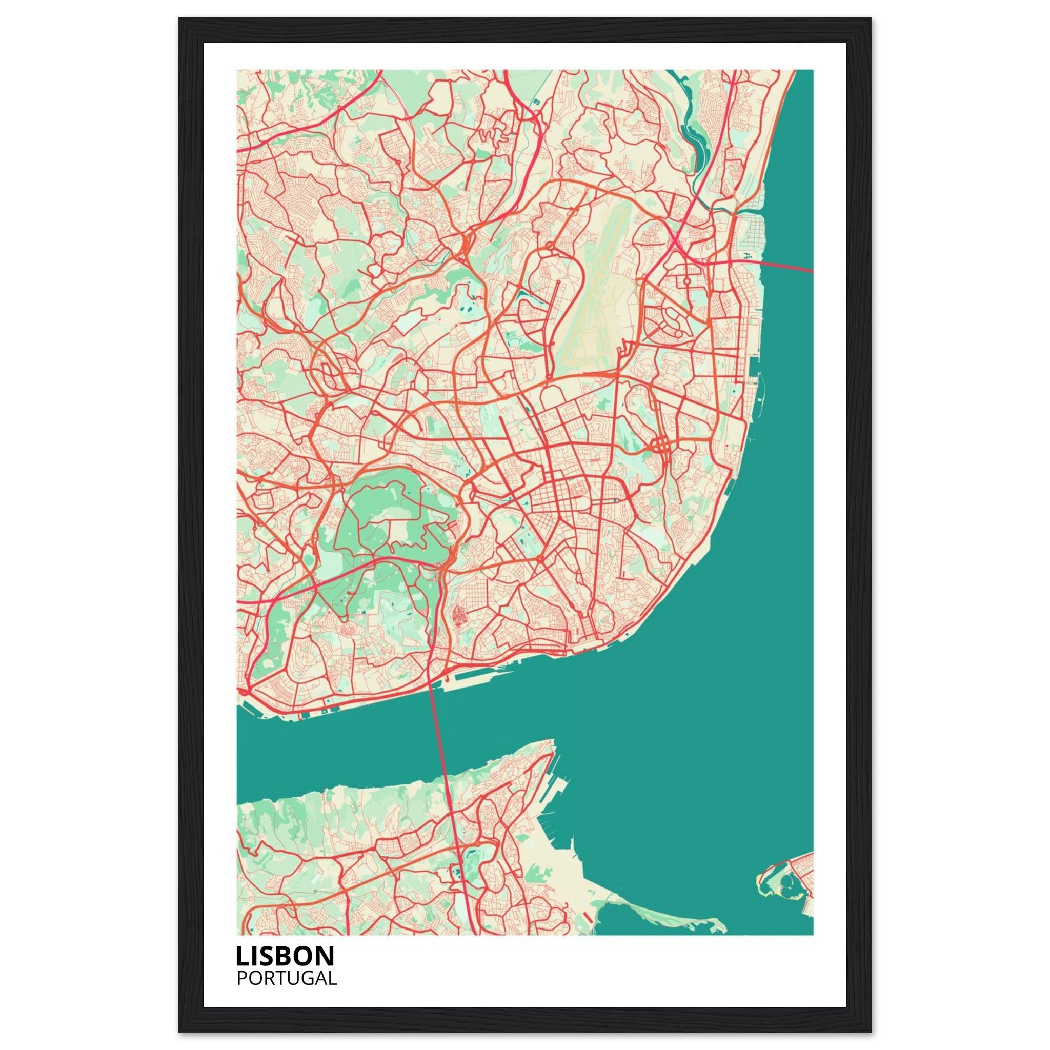Lisbon Portugal City Map Poster | Custom Map Art Print - Ink And Atlas