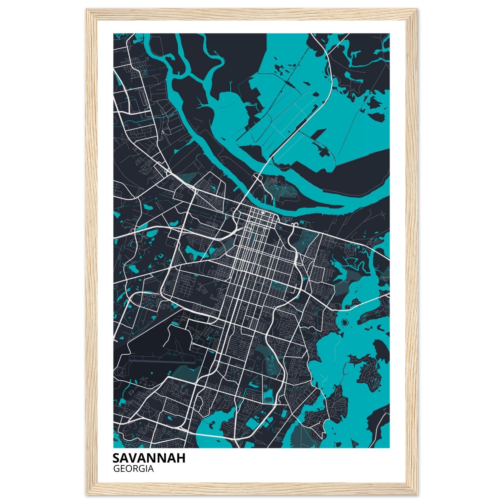 Savannah Georgia City Map Poster | Custom Map Art Print - Ink And Atlas