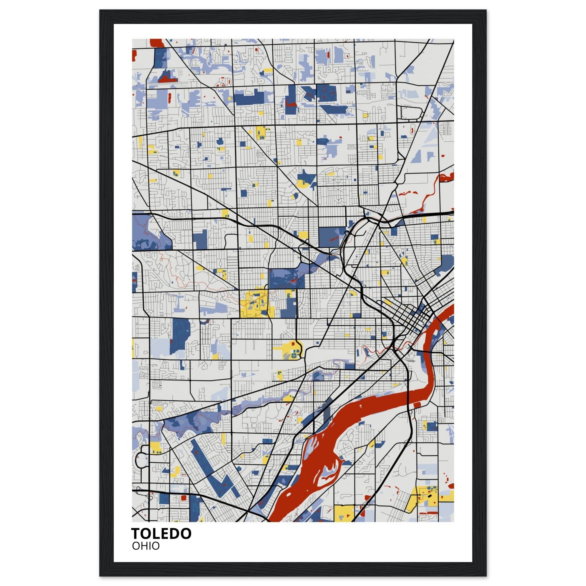 toledo map poster print