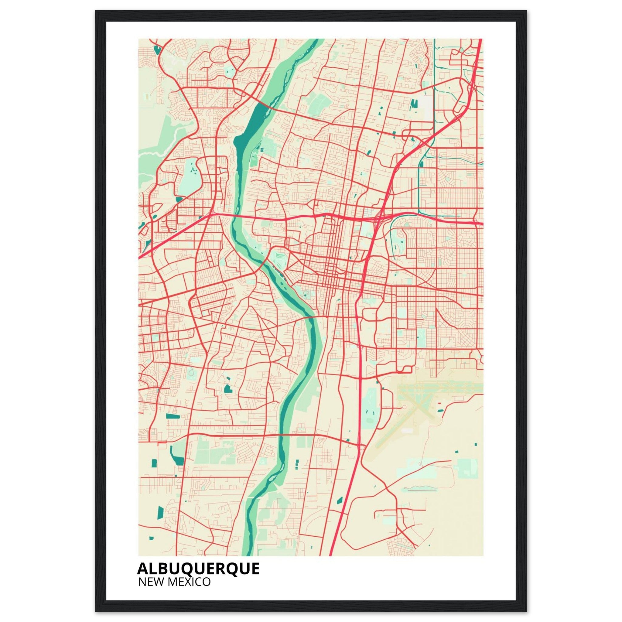albuquerque map poster print