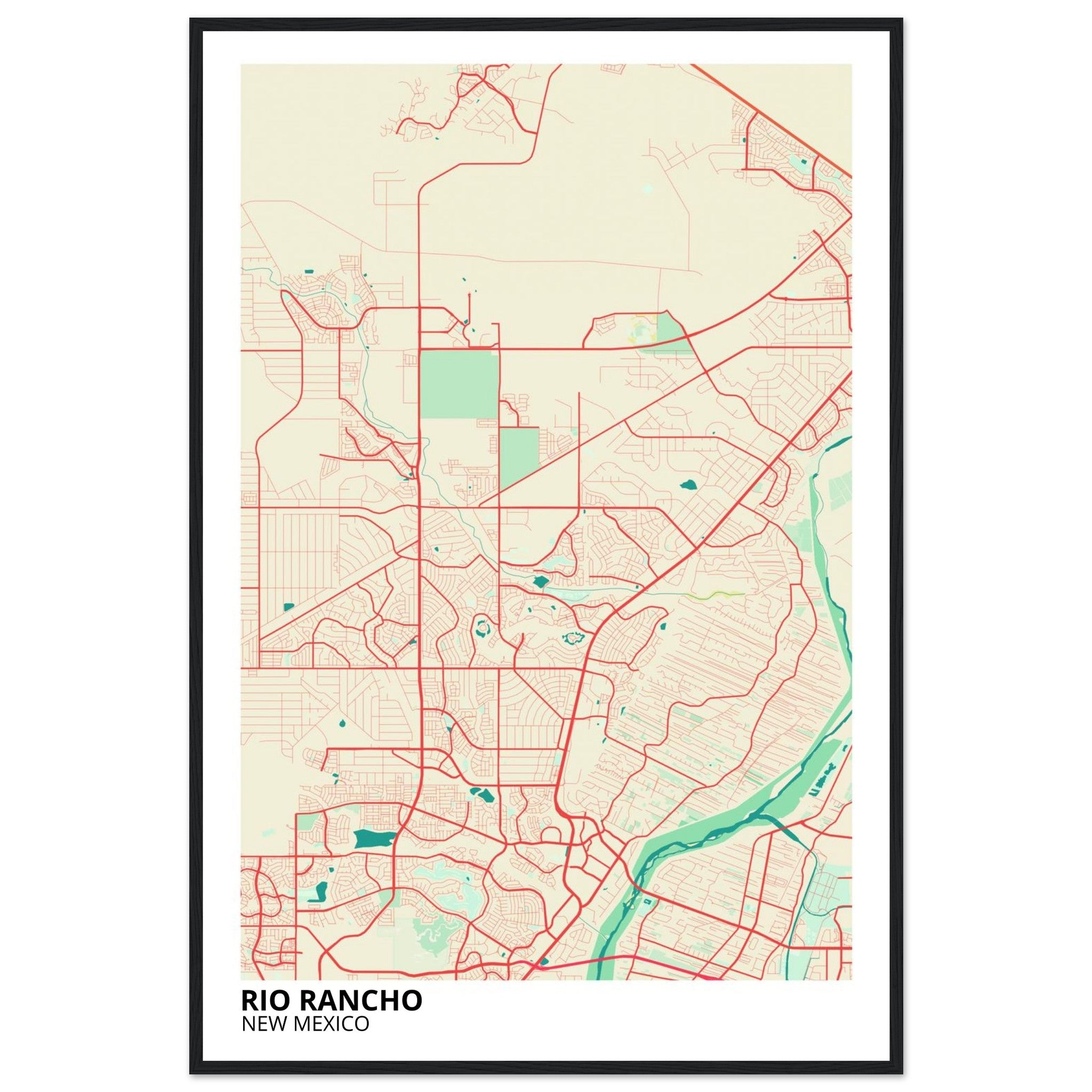 Rio Rancho New Mexico City Map Poster | Custom Map Art Print - Ink And Atlas
