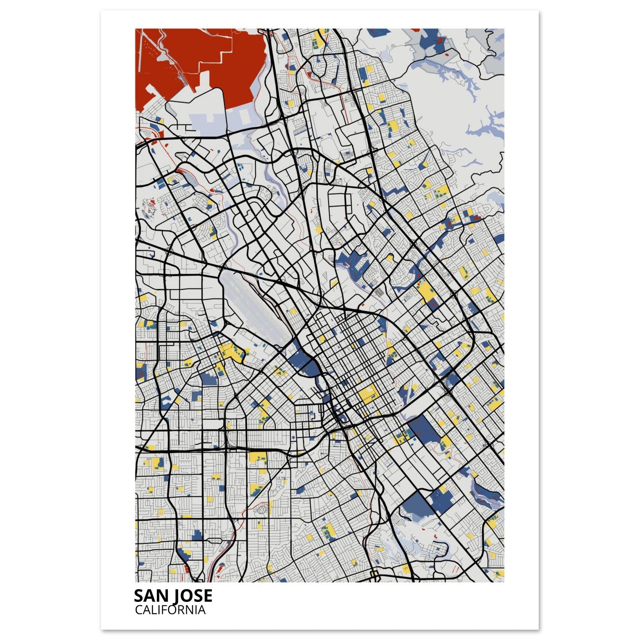 san jose map poster print