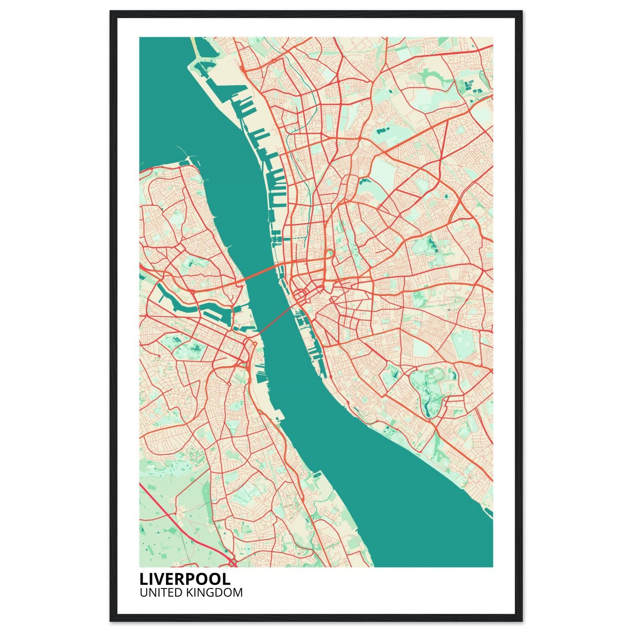 Liverpool United Kingdom City Map Poster | Custom Map Art Print - Ink And Atlas