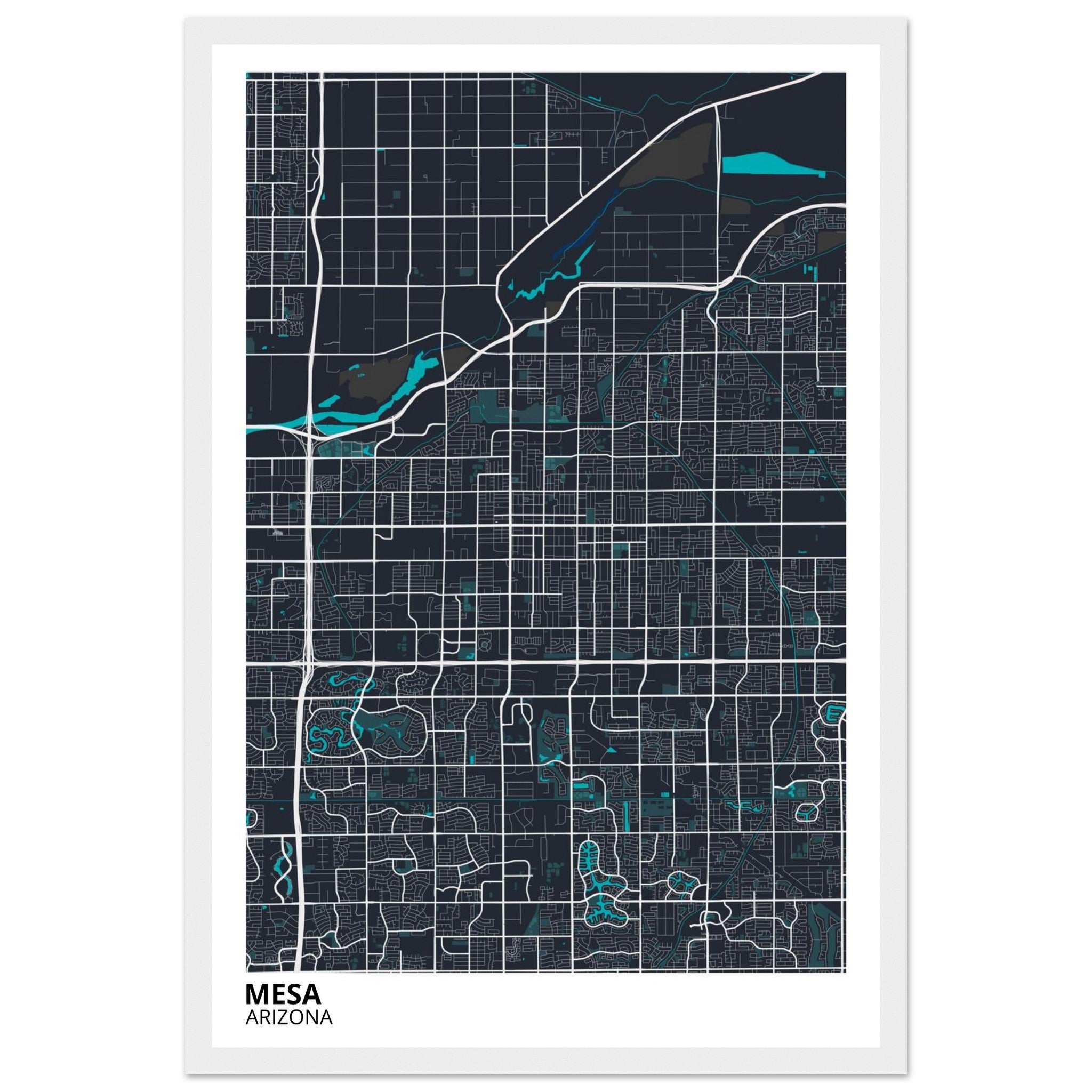 mesa map poster print