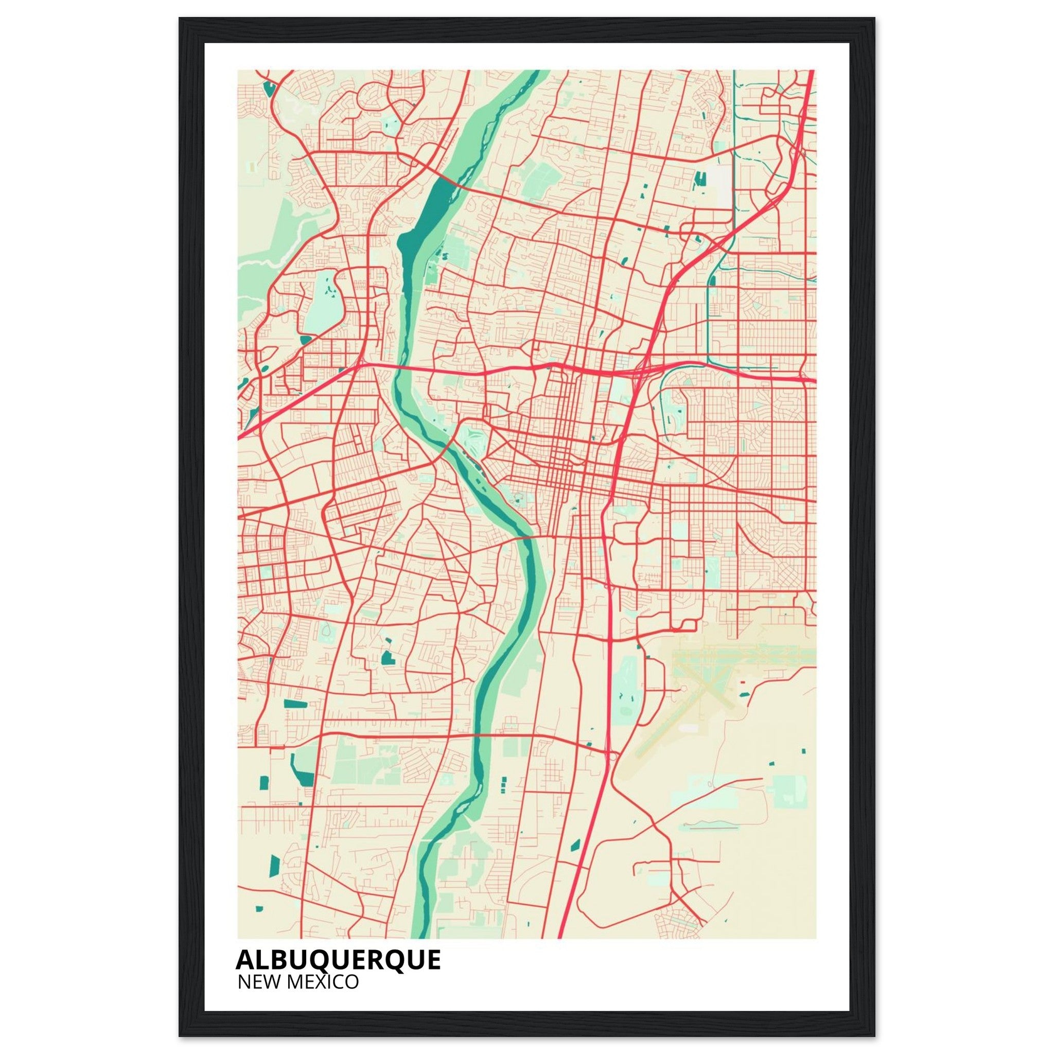 albuquerque map poster print