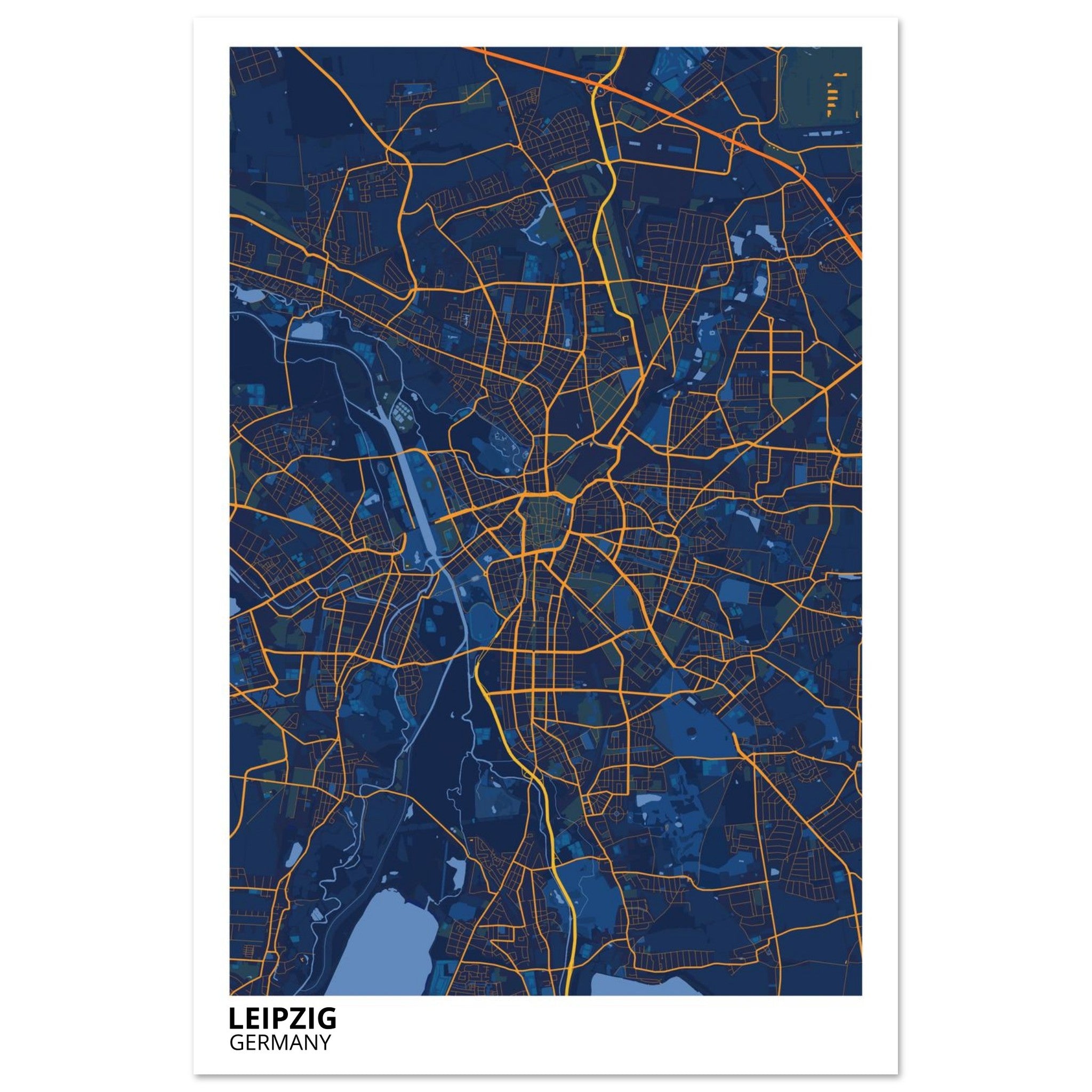 Leipzig Germany City Map Poster | Custom Map Art Print - Ink And Atlas