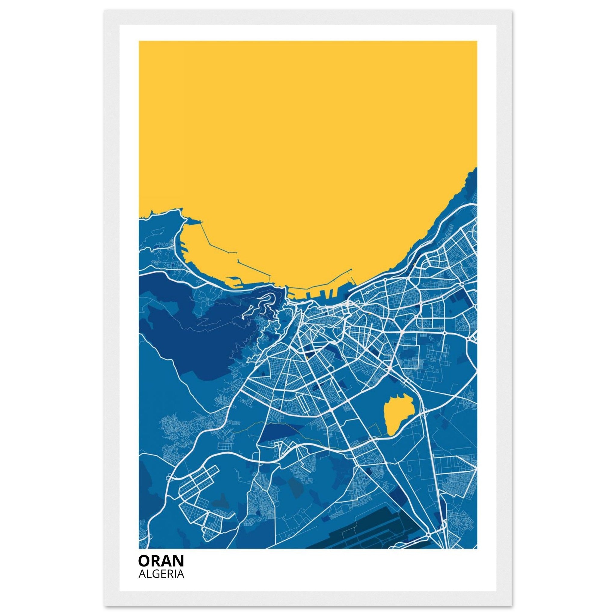 Oran Algeria City Map Poster | Custom Map Art Print - Ink And Atlas