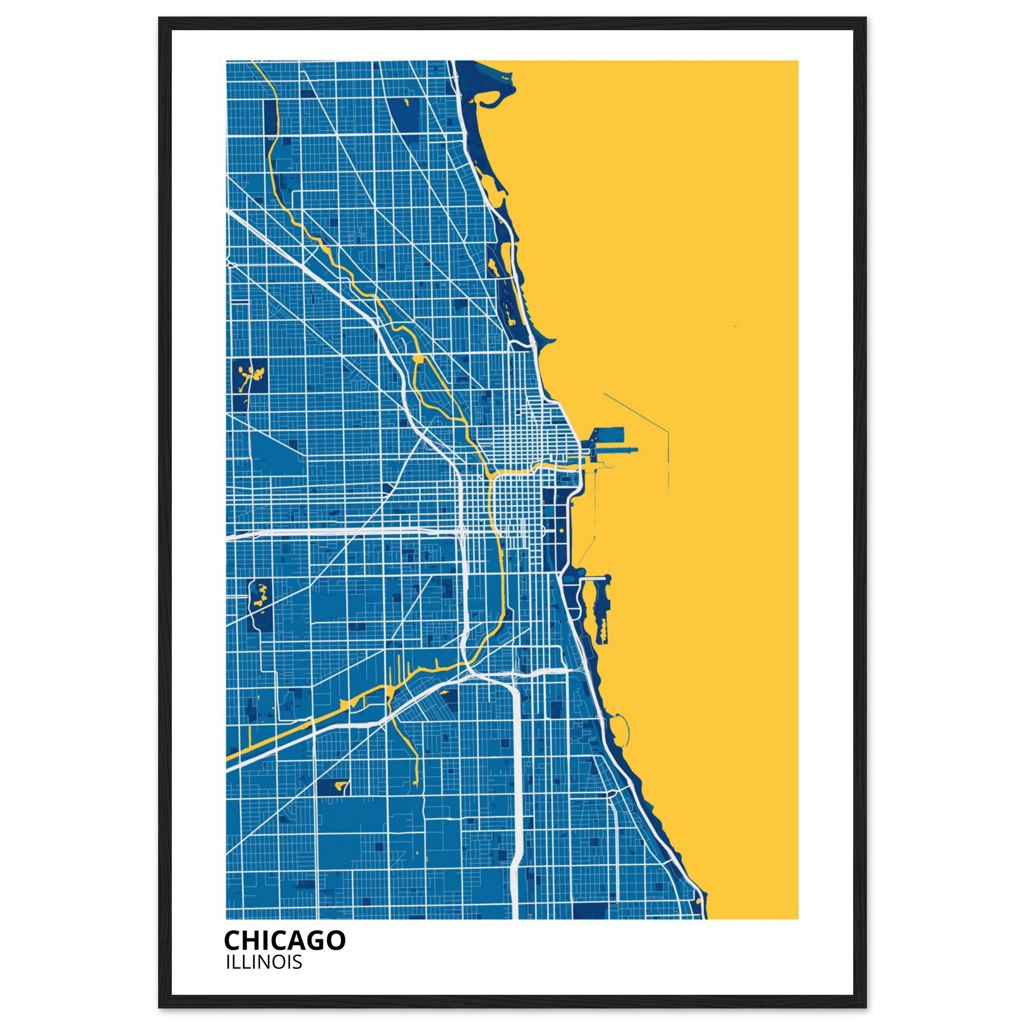 chicago map poster print