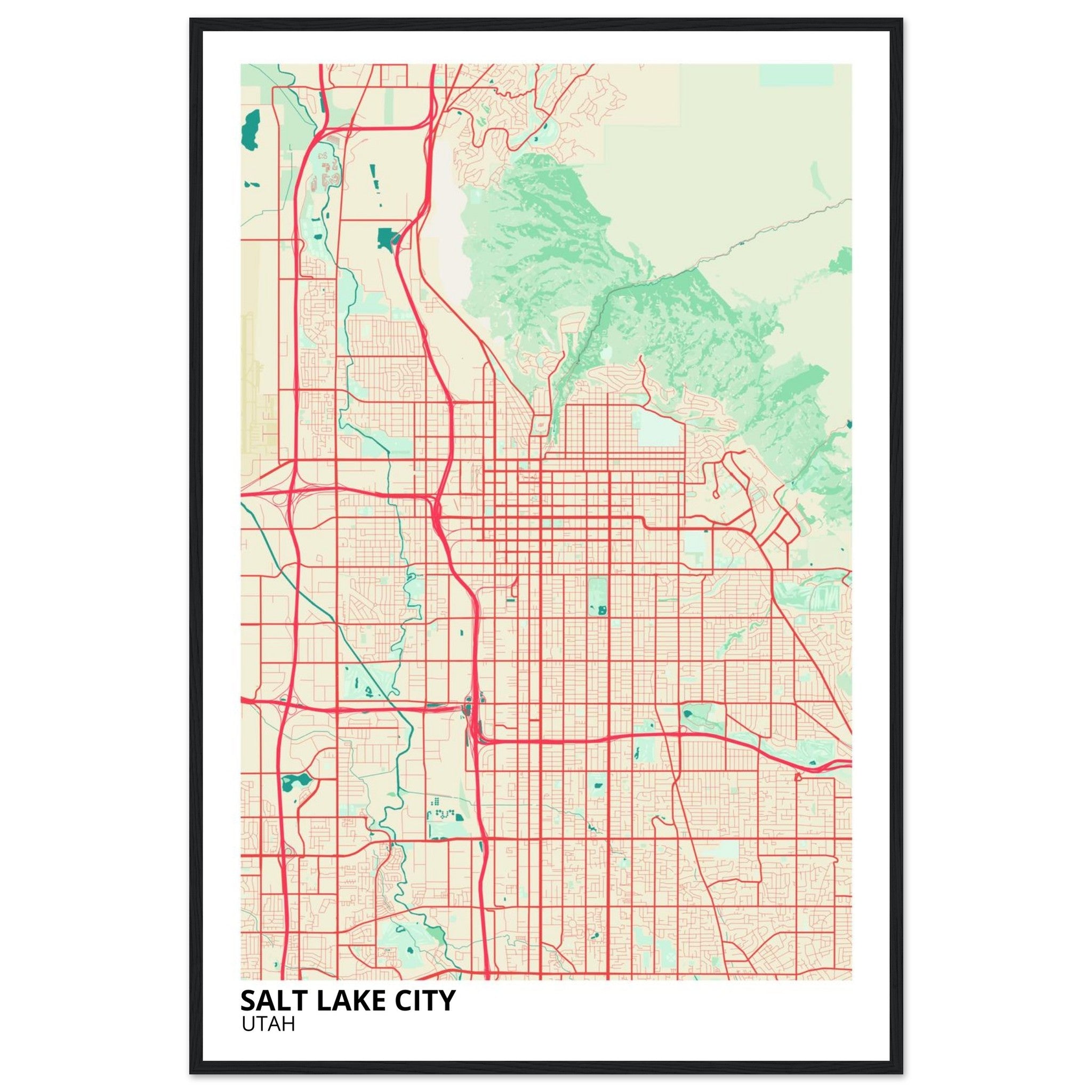 Salt Lake City Utah City Map Poster | Custom Map Art Print - Ink And Atlas