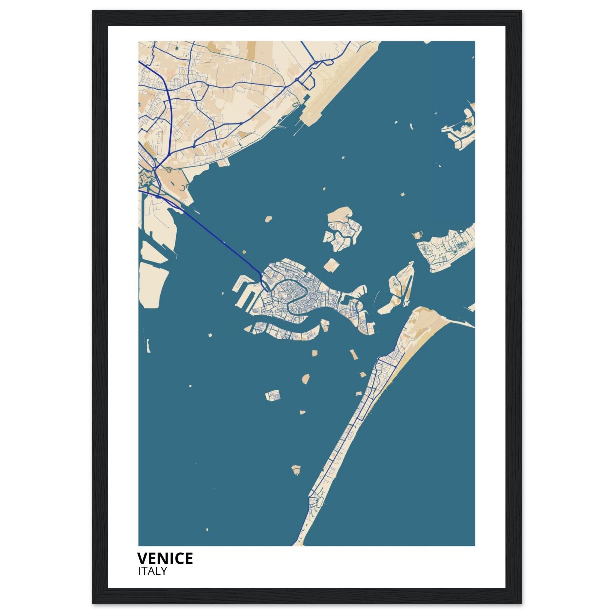 Venice Italy City Map Poster | Custom Map Art Print - Ink And Atlas