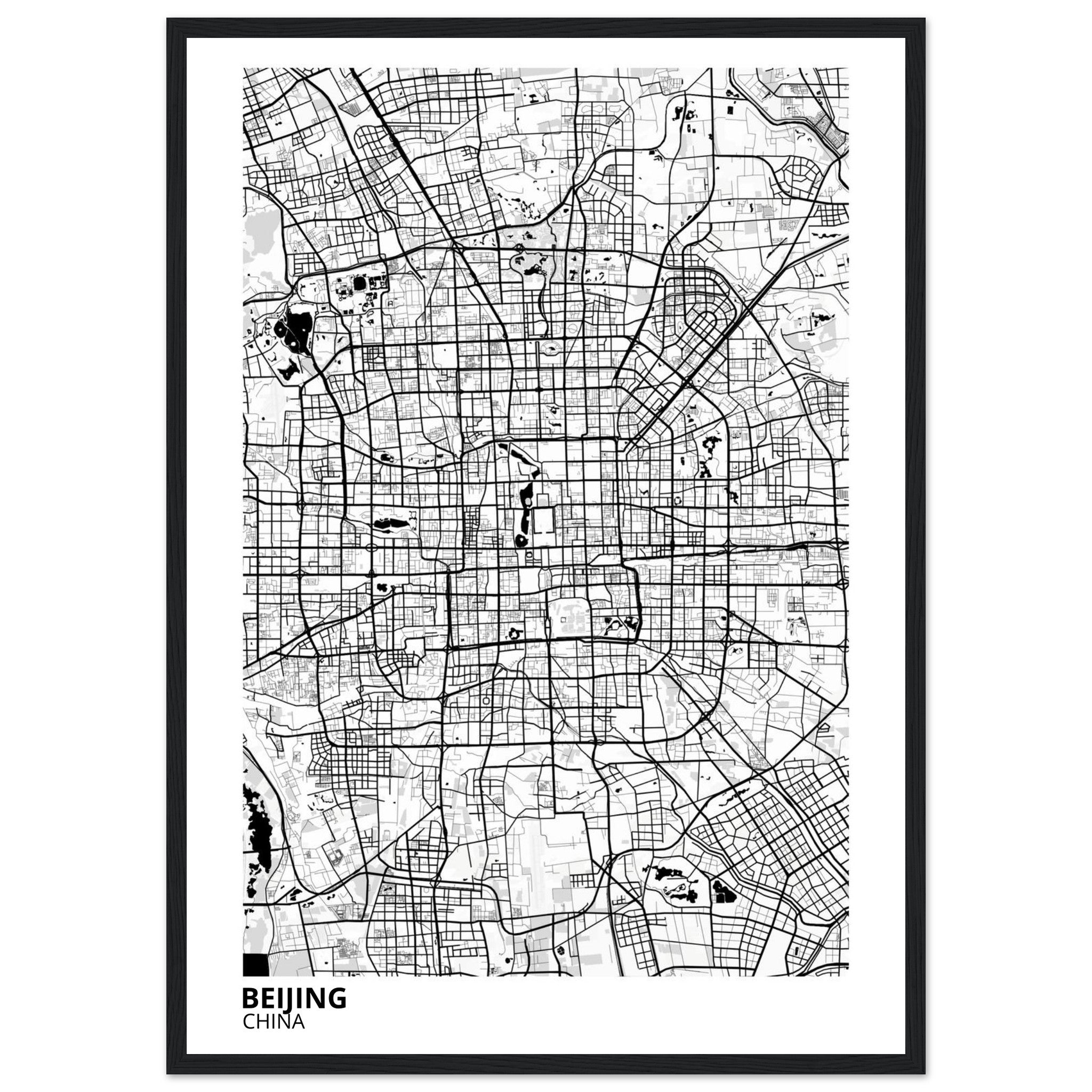 beijing china map poster print