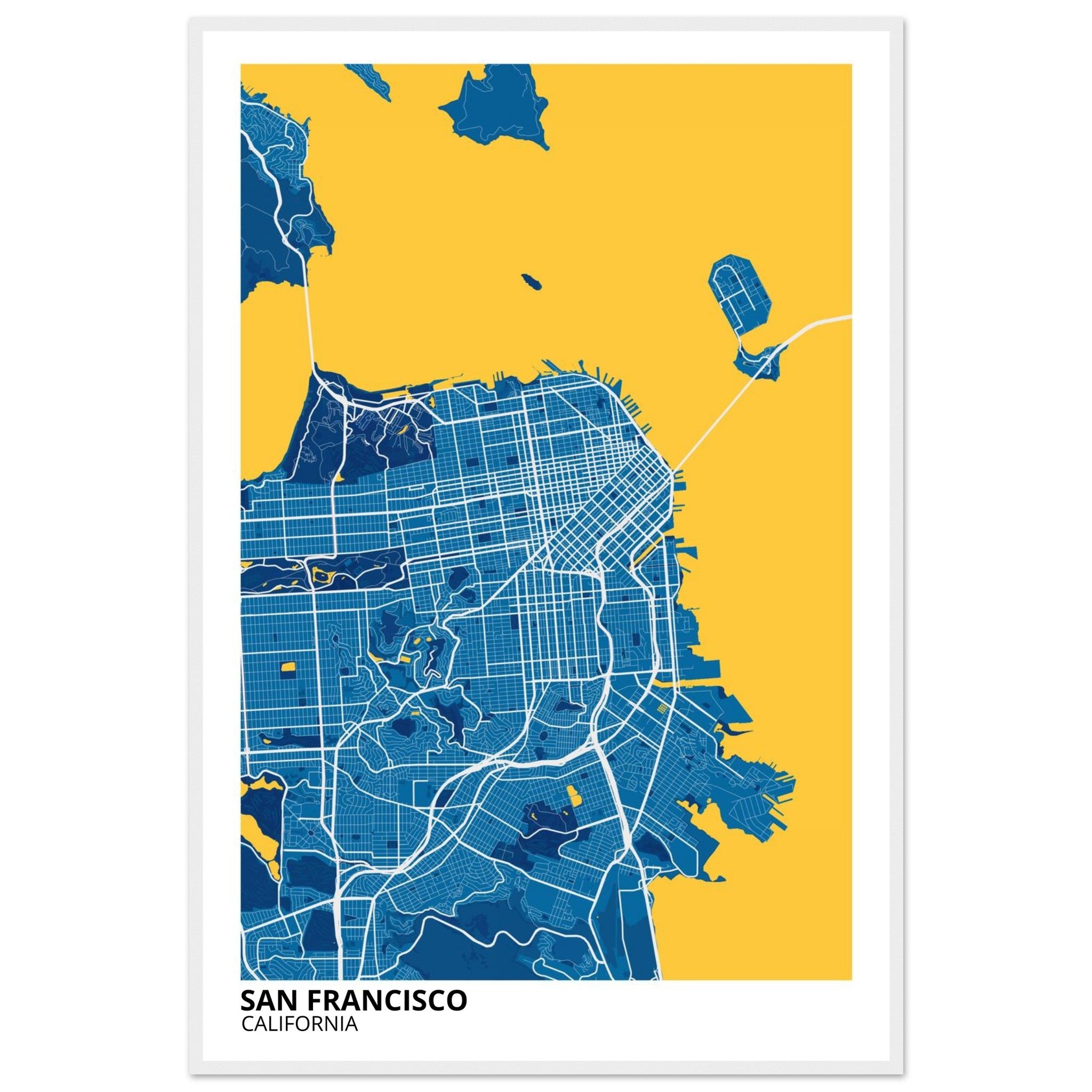 san francisco map poster print