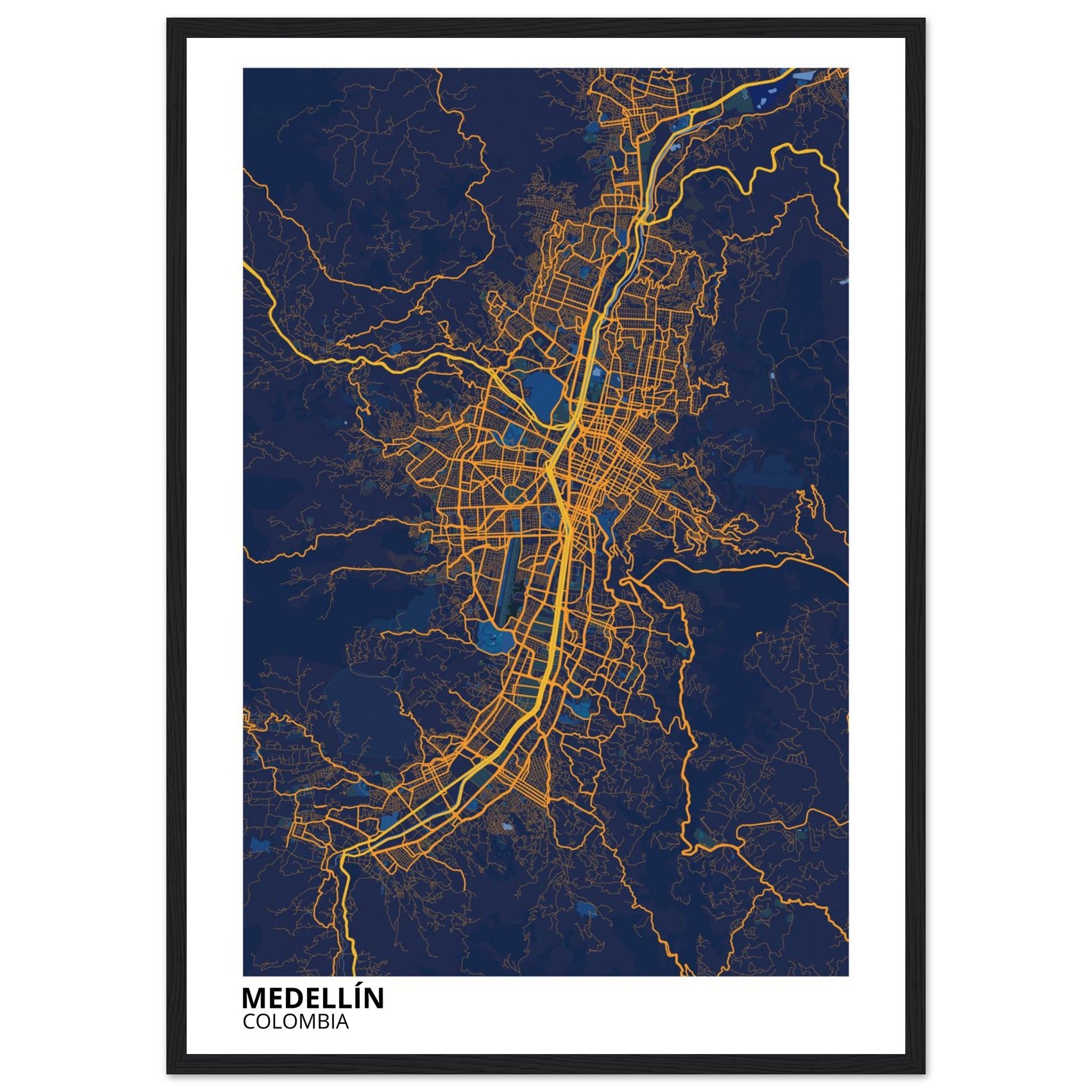 Medellín Colombia City Map Poster | Custom Map Art Print - Ink And Atlas