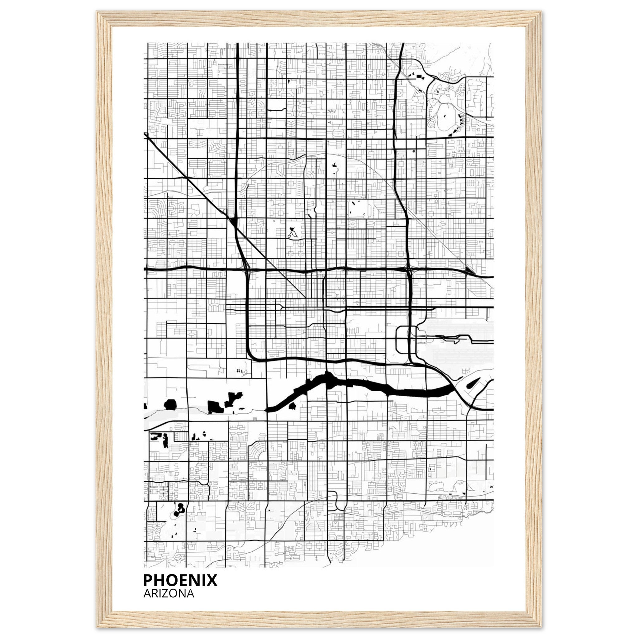phoenix map poster print