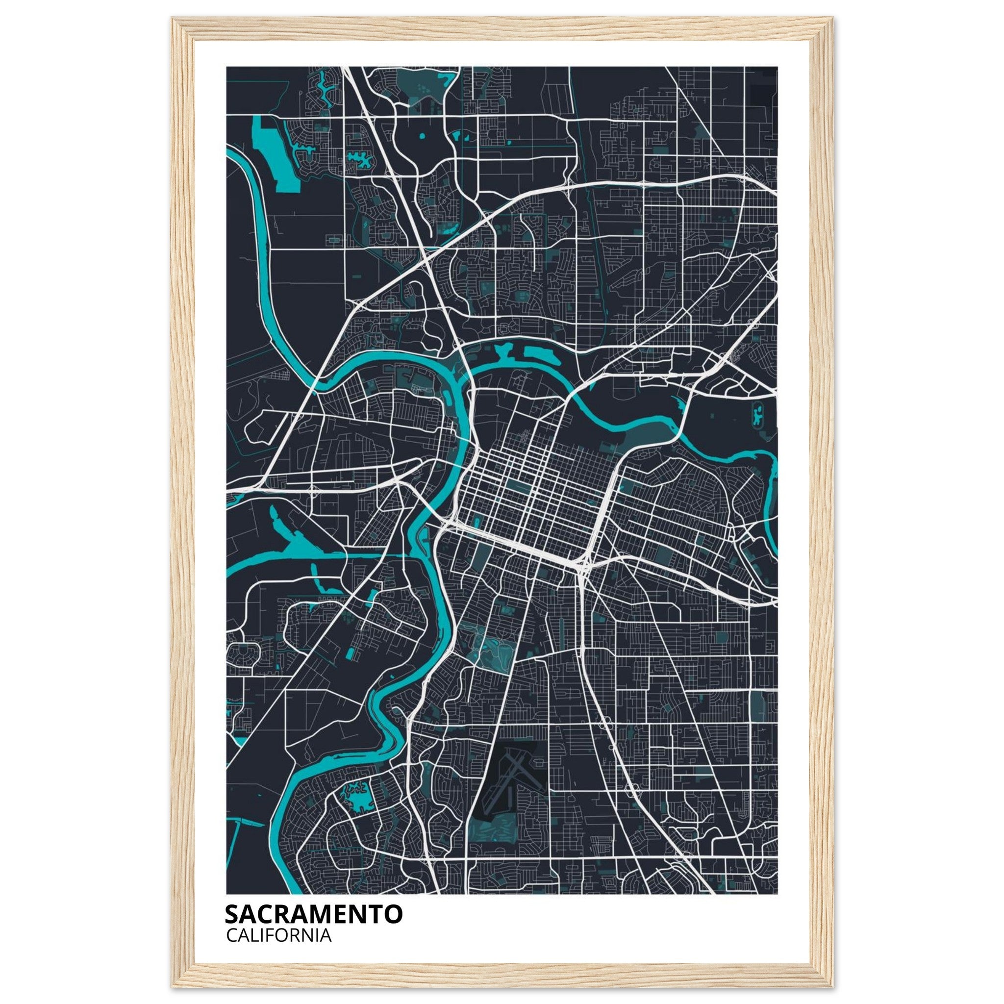 sacramento map poster print