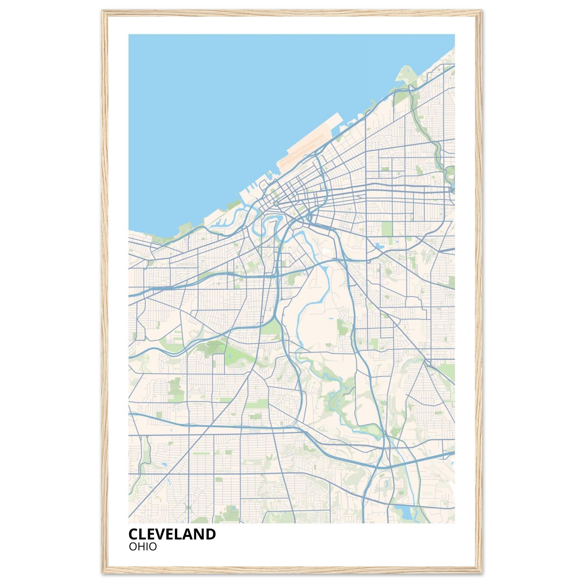 cleveland map poster print