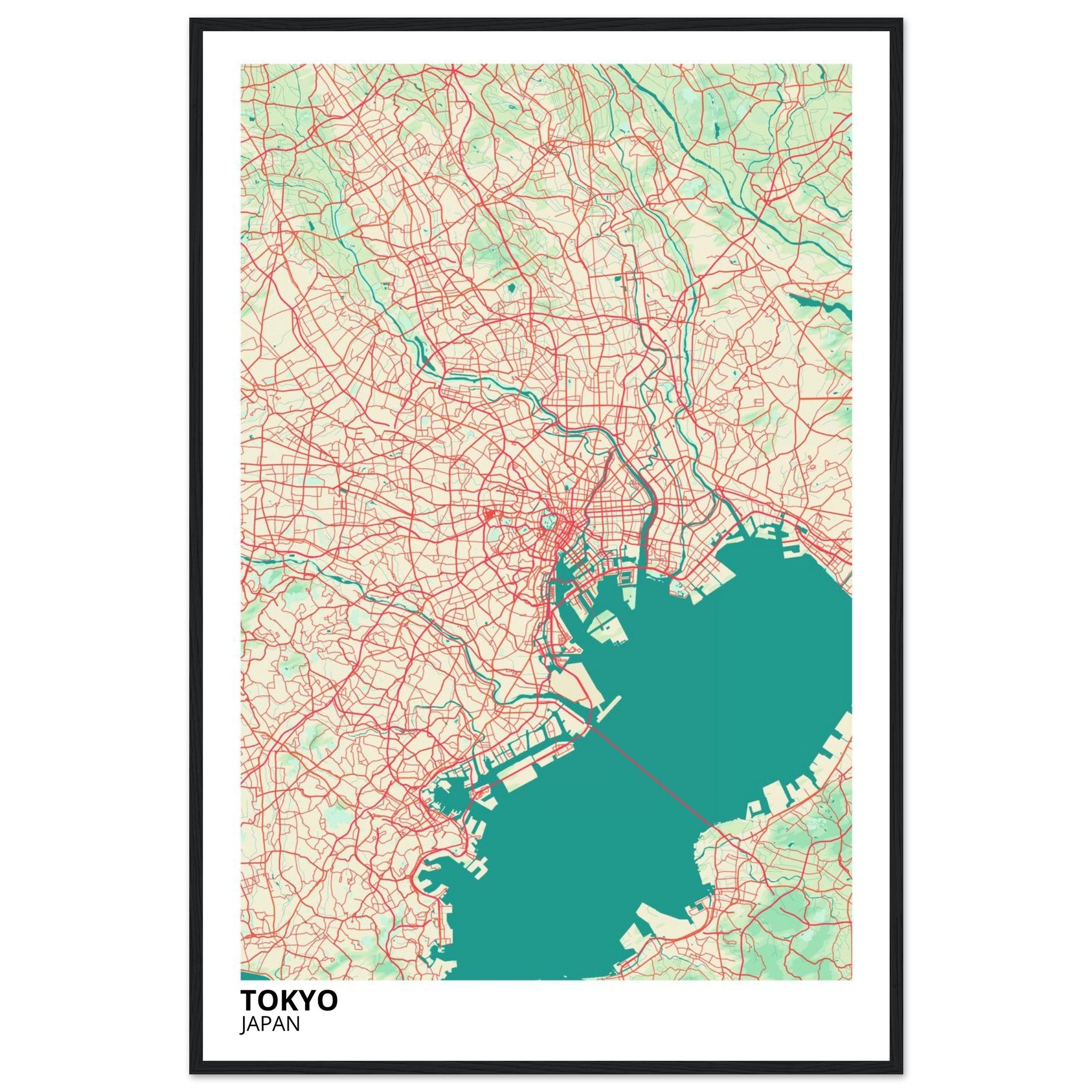 tokyo japan map poster print