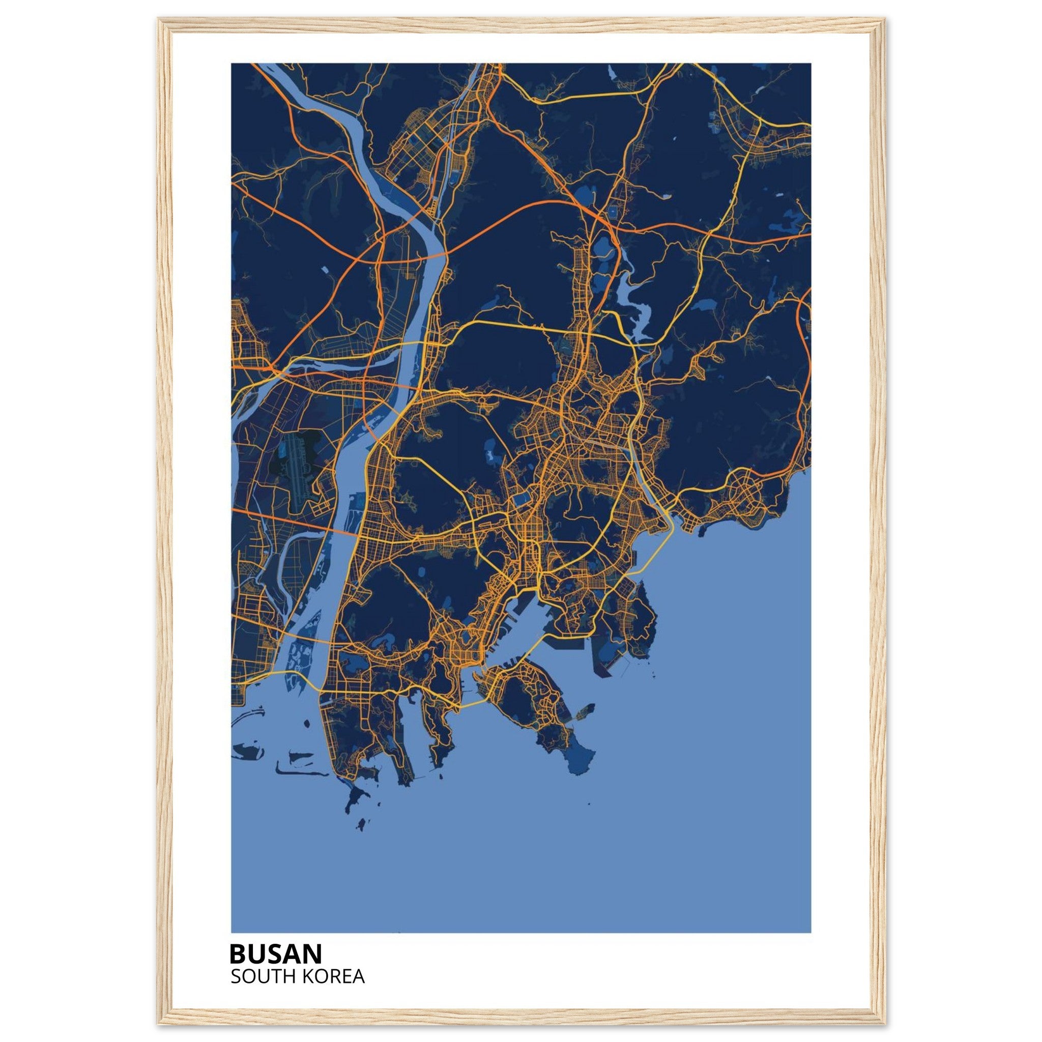 Busan South Korea City Map Poster | Custom Map Art Print - Ink And Atlas