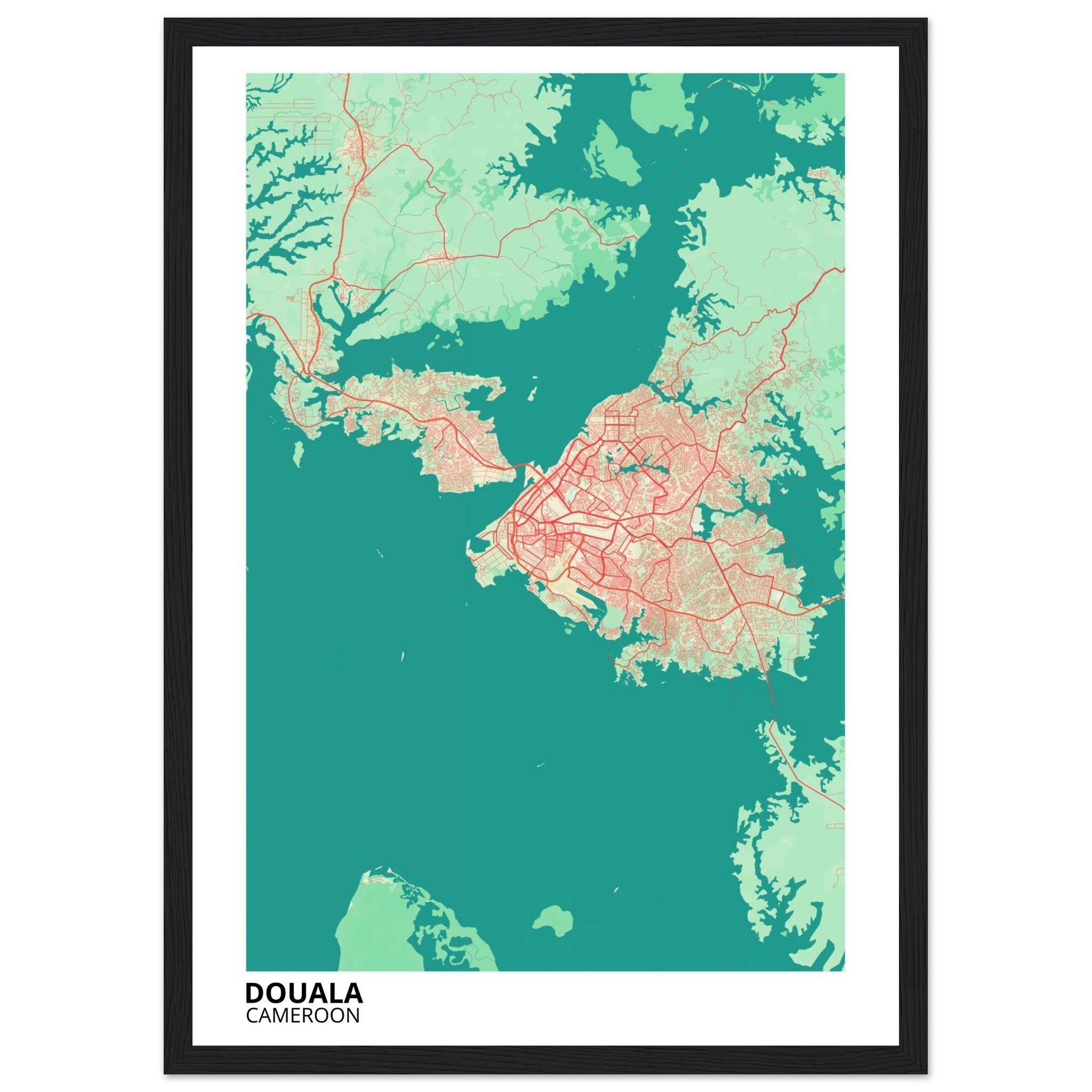 Douala Cameroon City Map Poster | Custom Map Art Print - Ink And Atlas