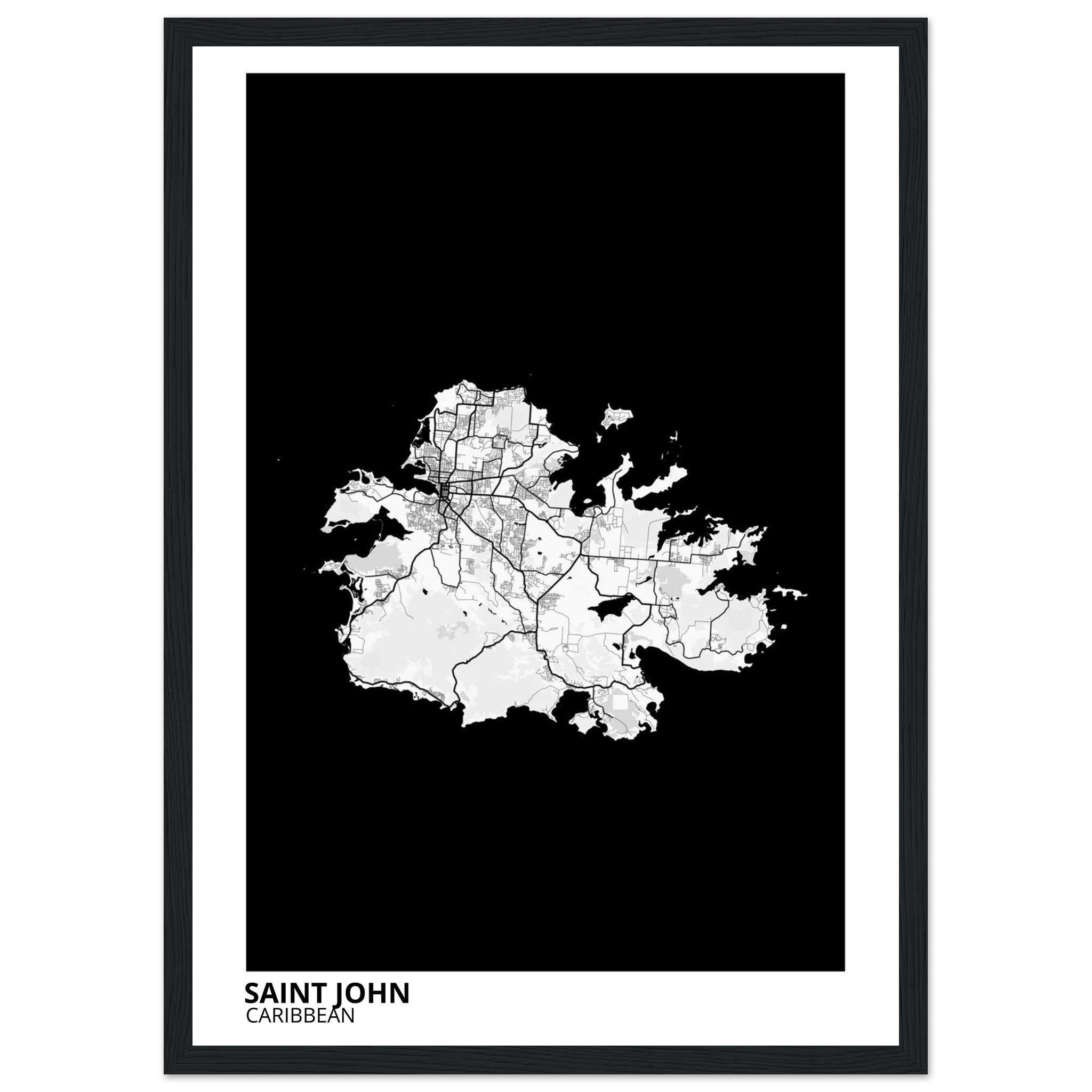 Saint John Caribbean City Map Poster | Custom Map Art Print - Ink And Atlas