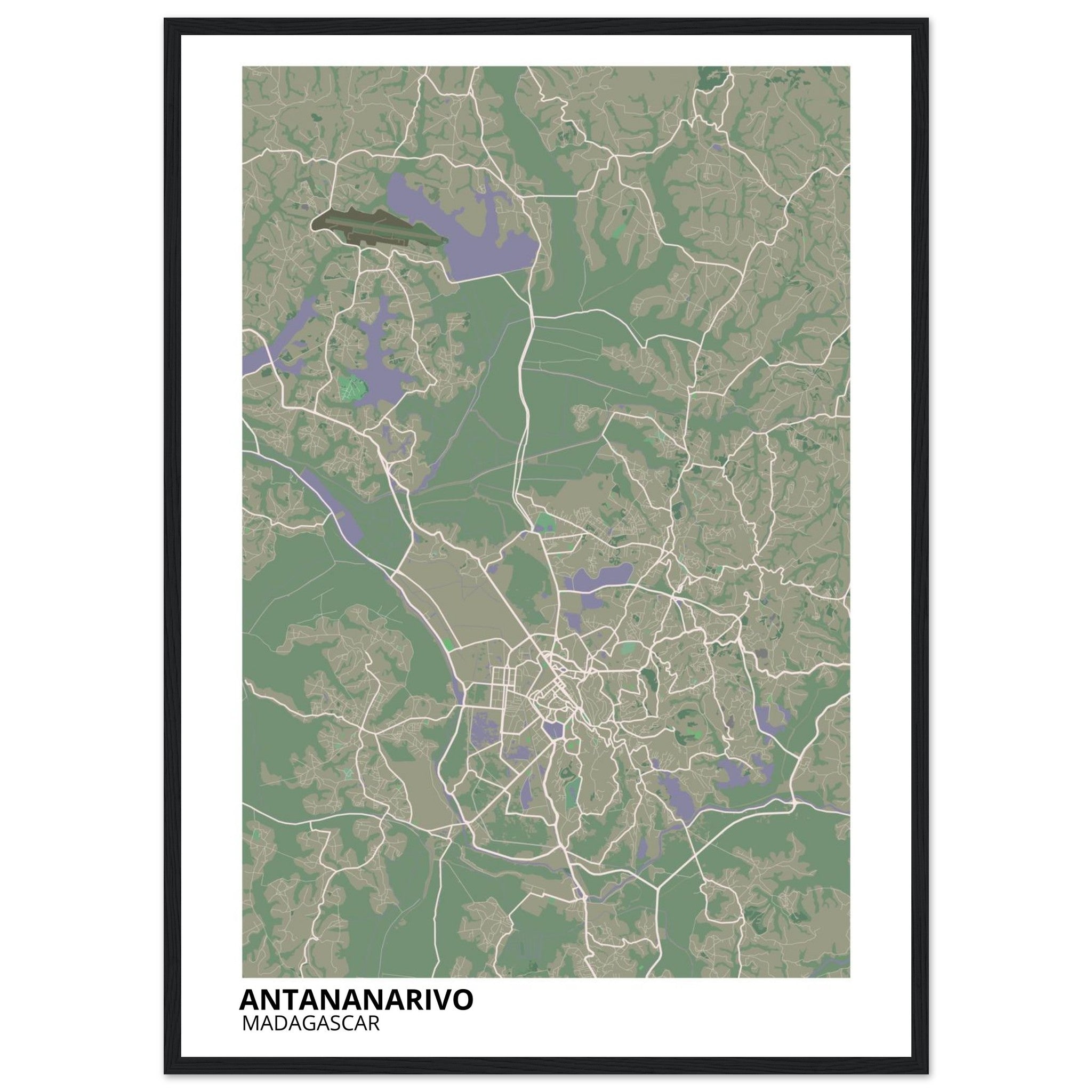 Antananarivo Madagascar City Map Poster | Custom Map Art Print - Ink And Atlas