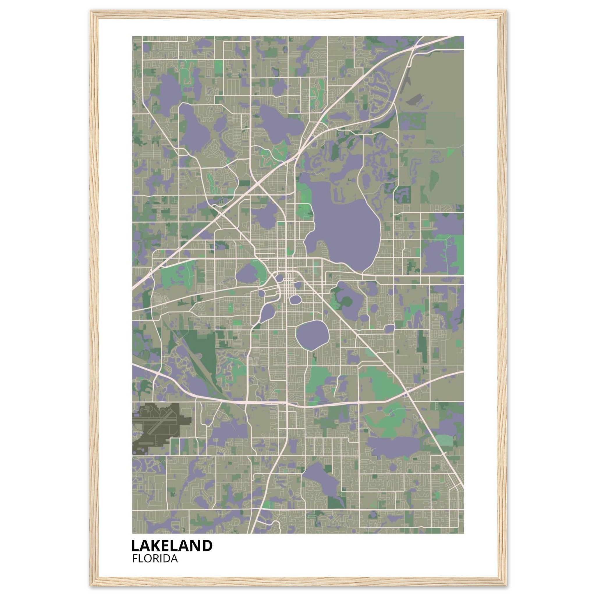 Lakeland Florida City Map Poster | Custom Map Art Print - Ink And Atlas