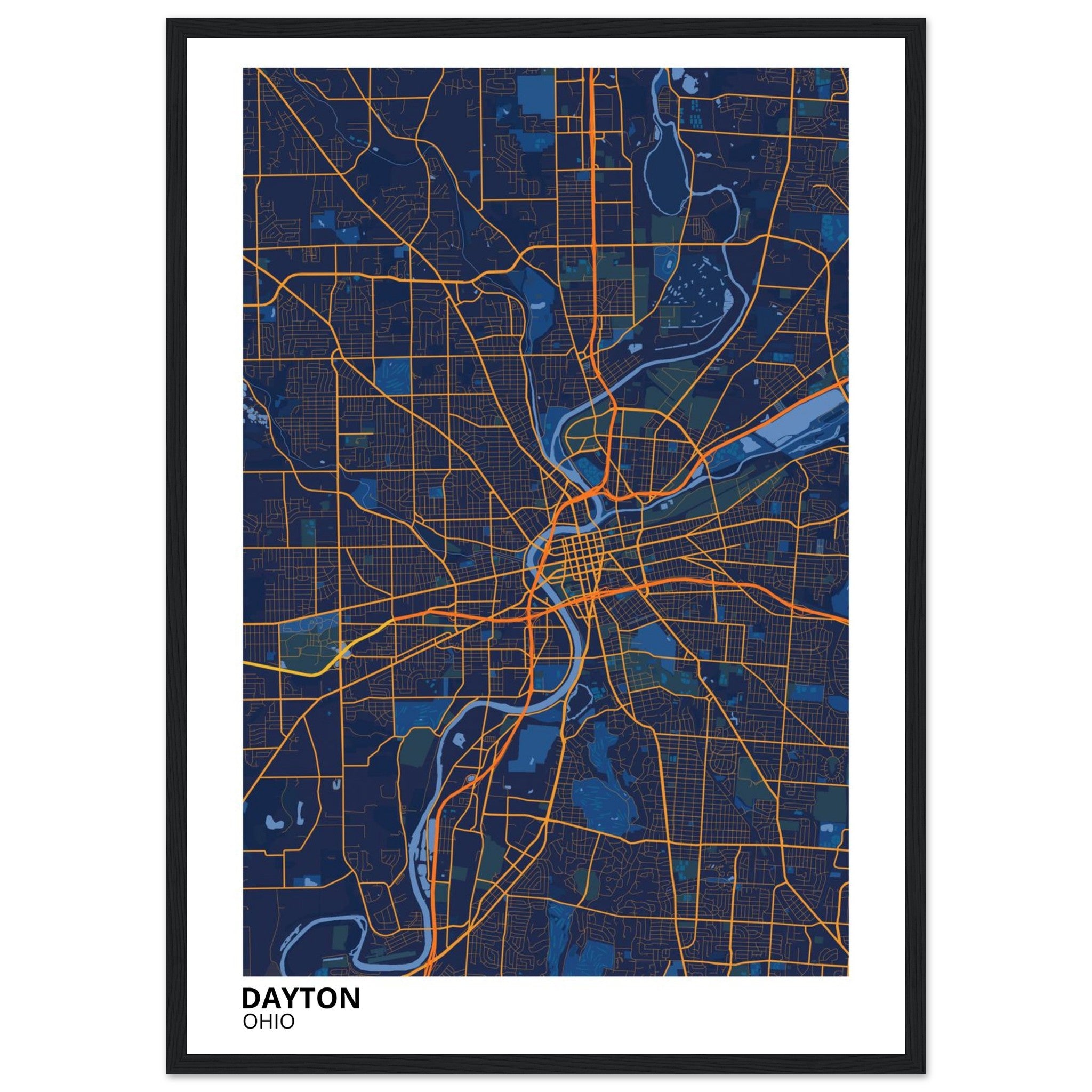dayton map poster print