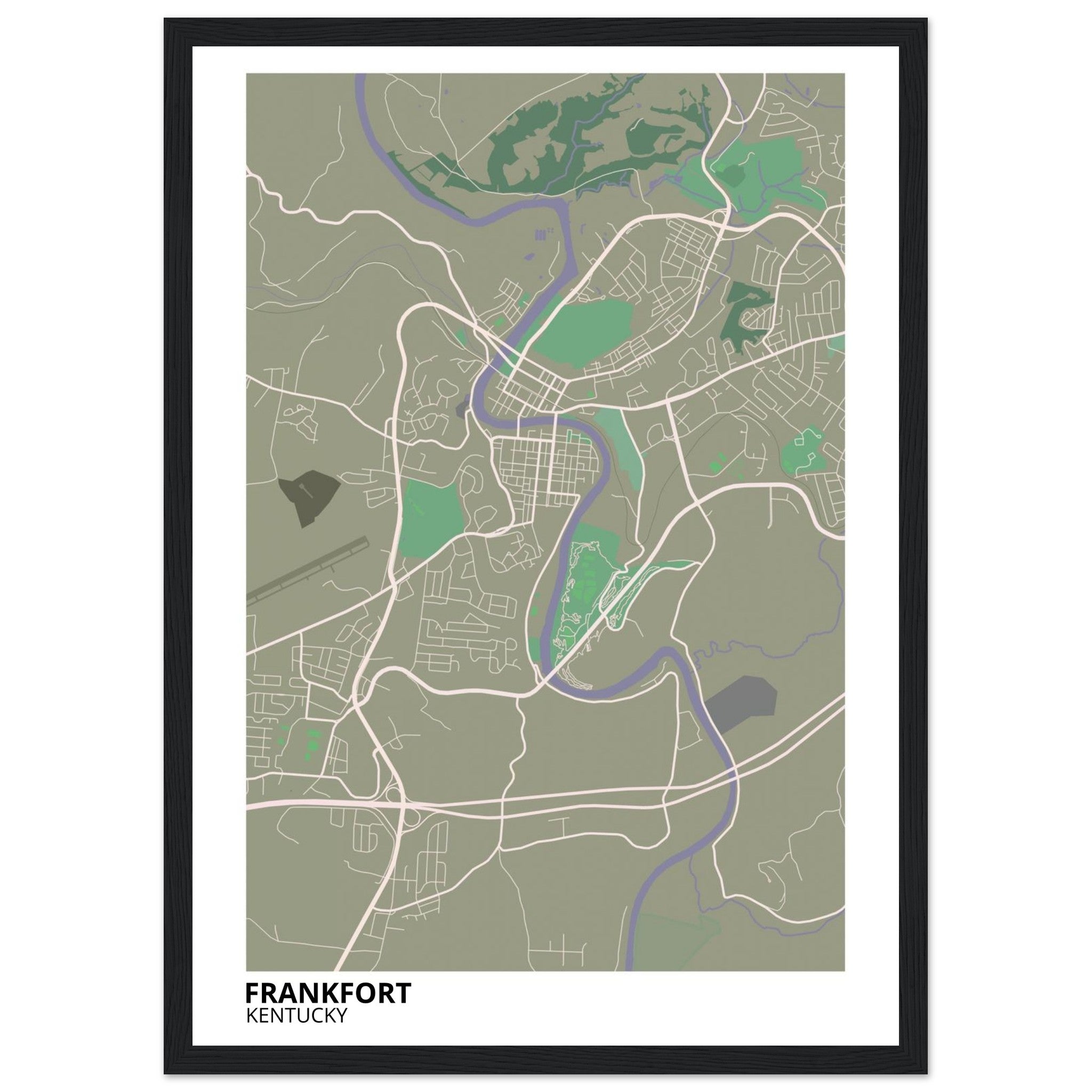 frankfort map poster print
