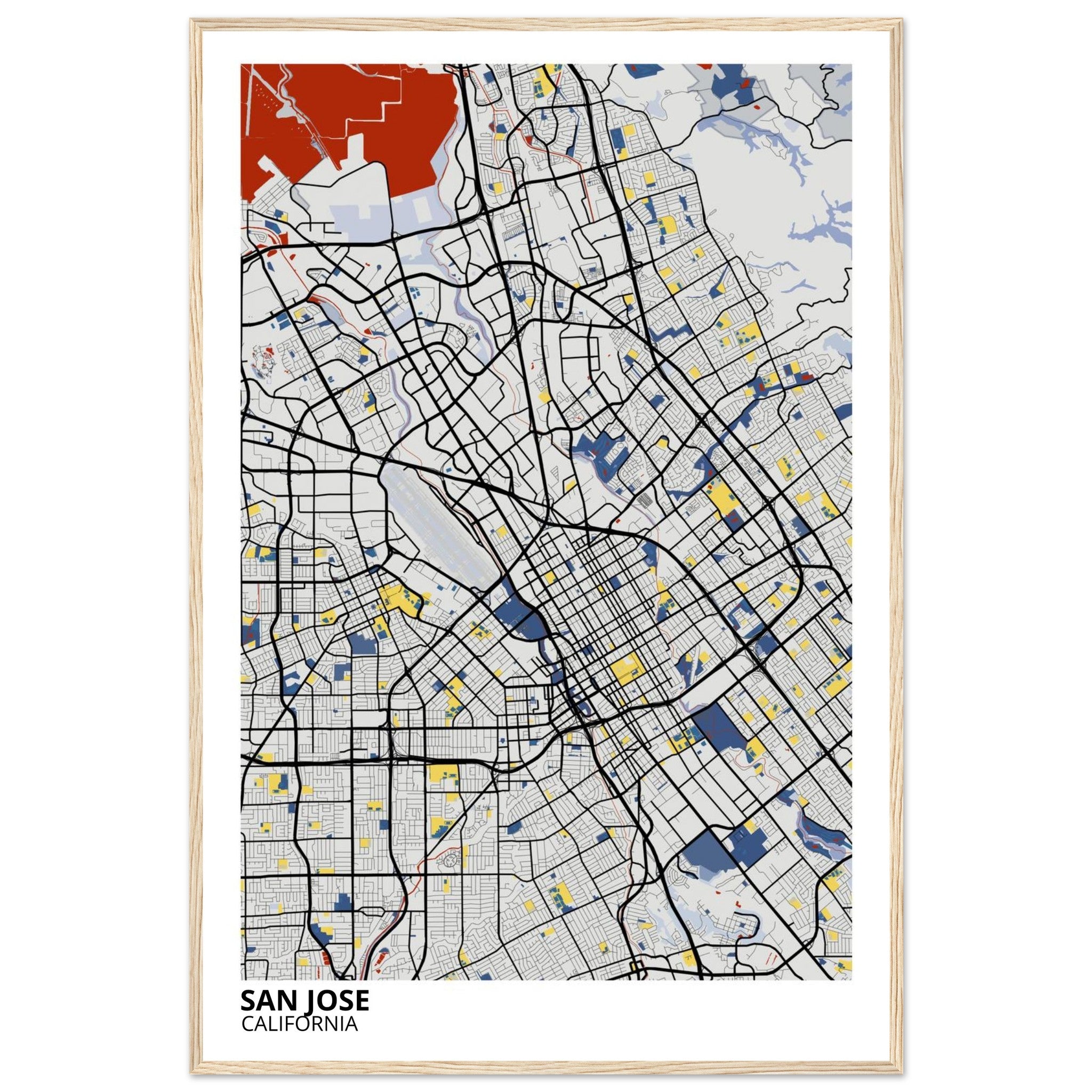san jose map poster print