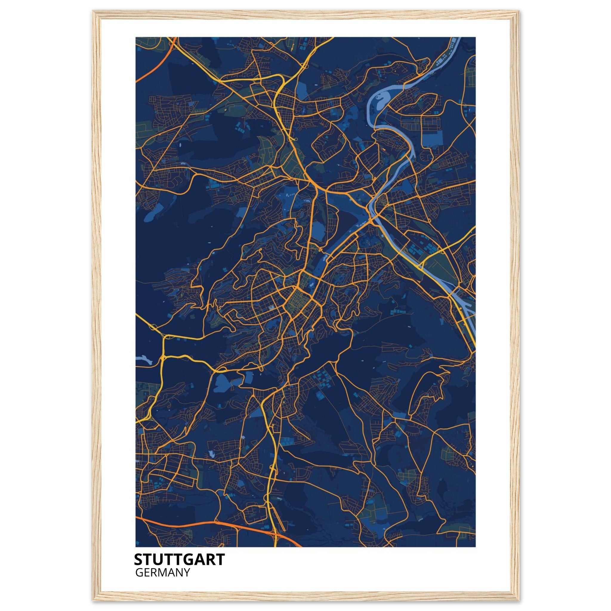 Stuttgart Germany City Map Poster | Custom Map Art Print - Ink And Atlas