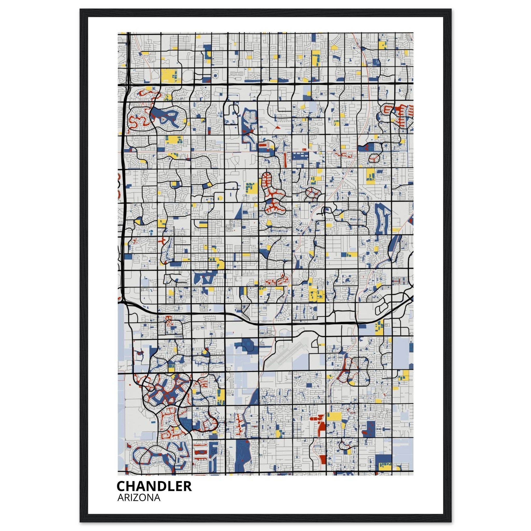 Chandler Arizona City Map Poster | Custom Map Art Print - Ink And Atlas