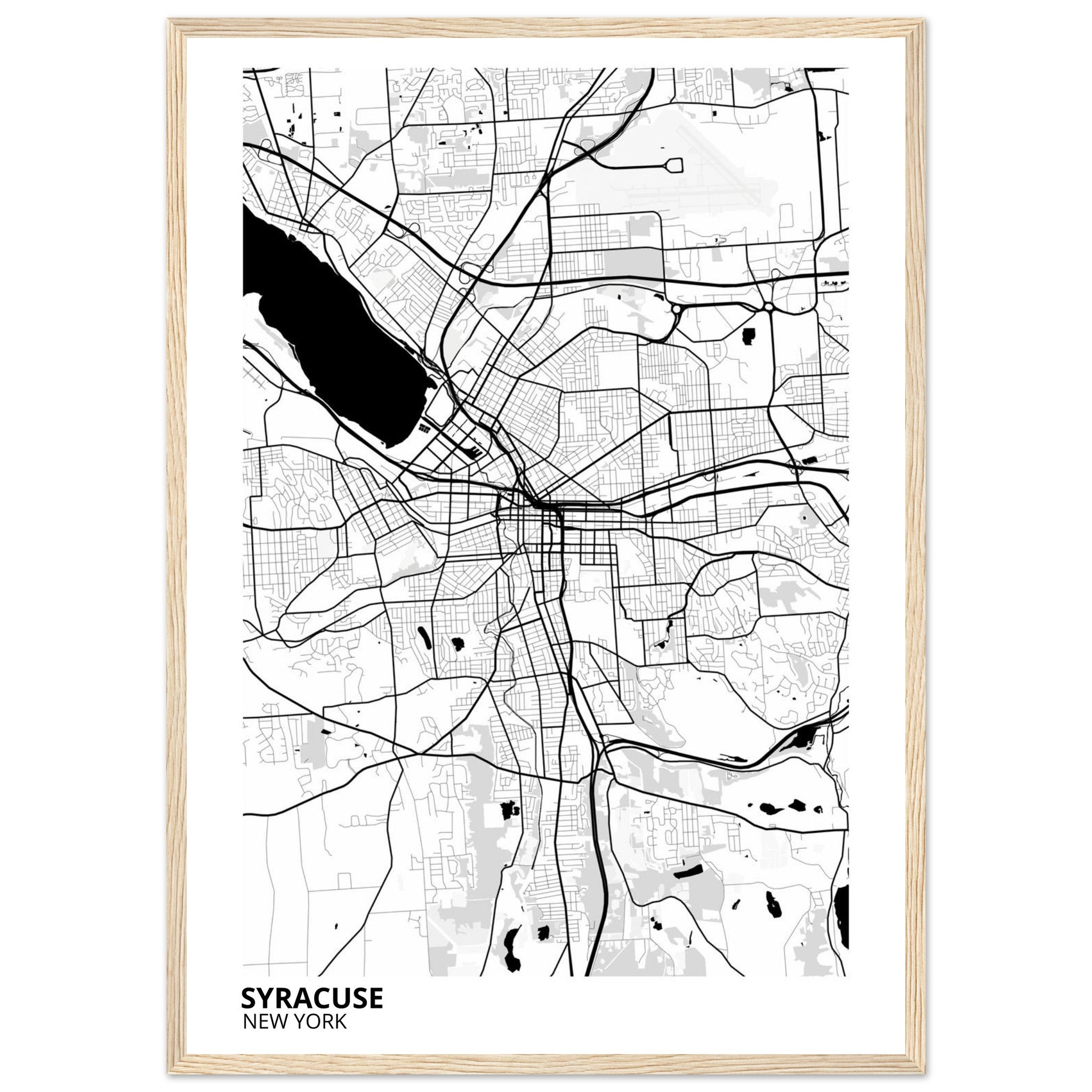 Syracuse New York City Map Poster | Custom Map Art Print - Ink And Atlas