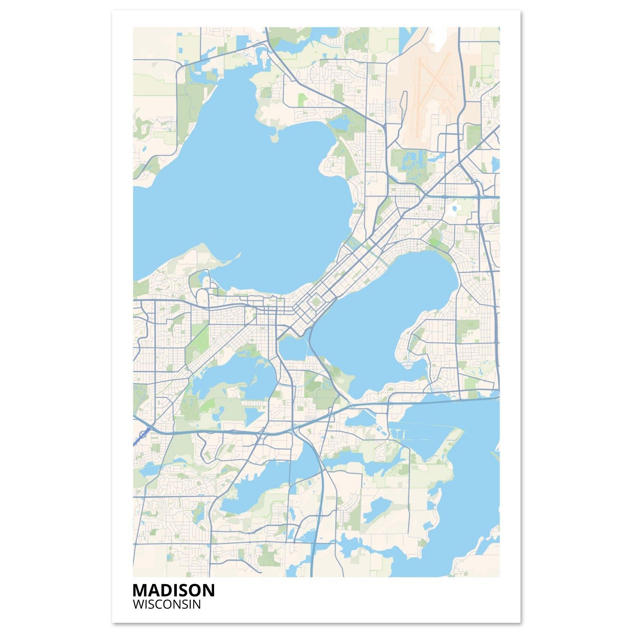 madison map poster print