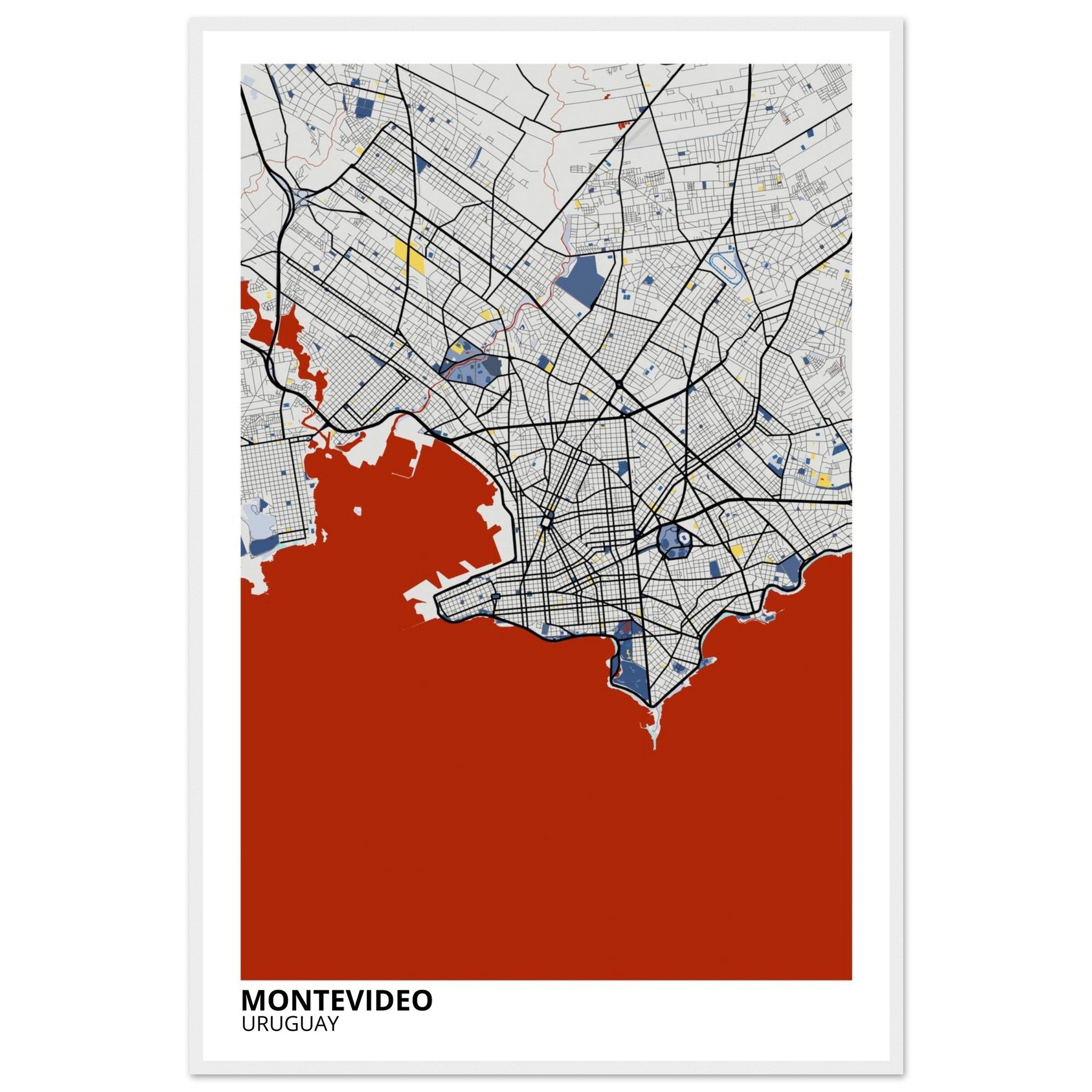 Montevideo Uruguay City Map Poster | Custom Map Art Print - Ink And Atlas