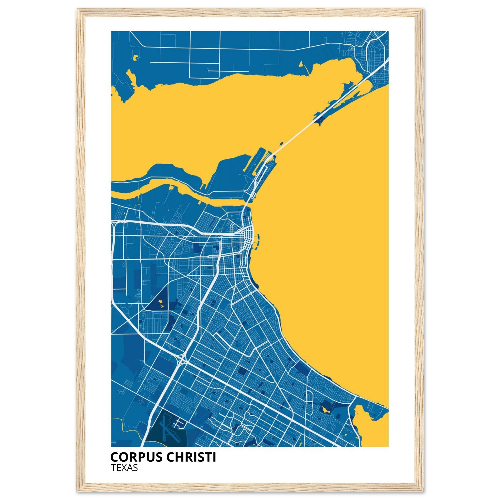 Corpus Christi Texas City Map Poster | Custom Map Art Print - Ink And Atlas