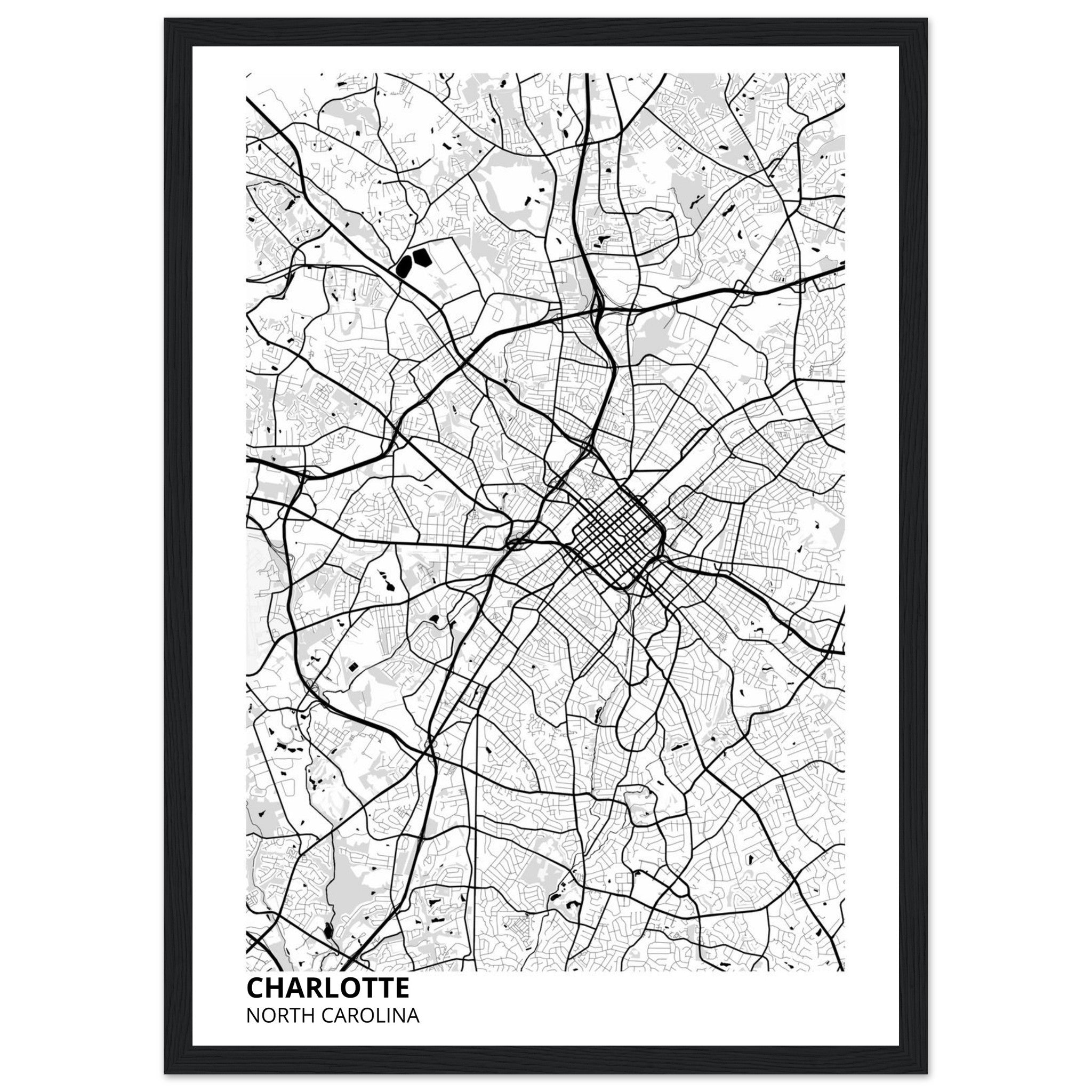 charlotte map poster print