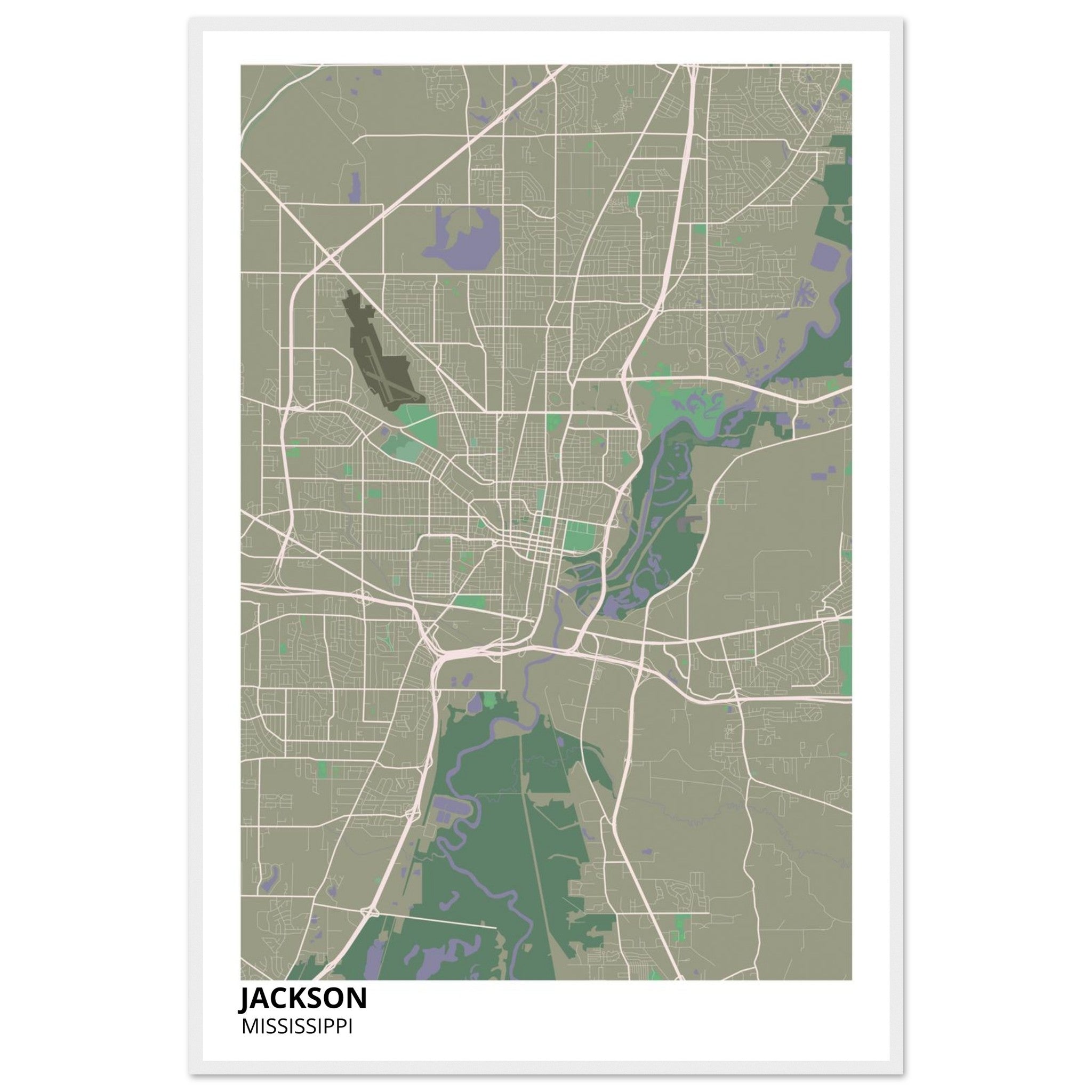 jackson map poster print