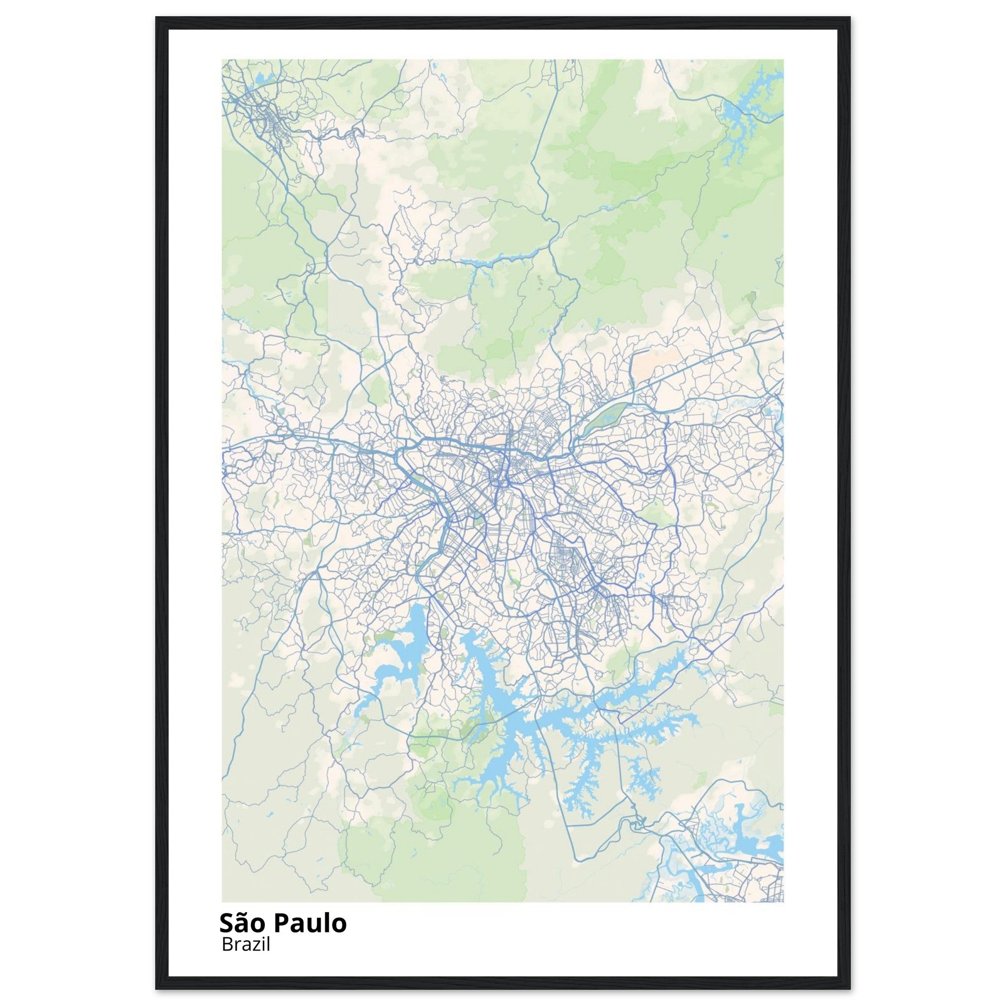Sao Paulo Brazil City Map Poster | Custom Map Art Print - Ink And Atlas