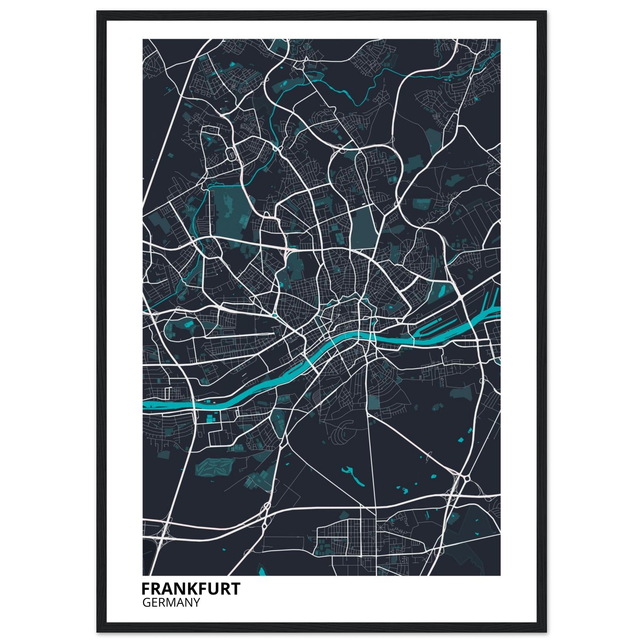 Frankfurt Germany City Map Poster | Custom Map Art Print - Ink And Atlas