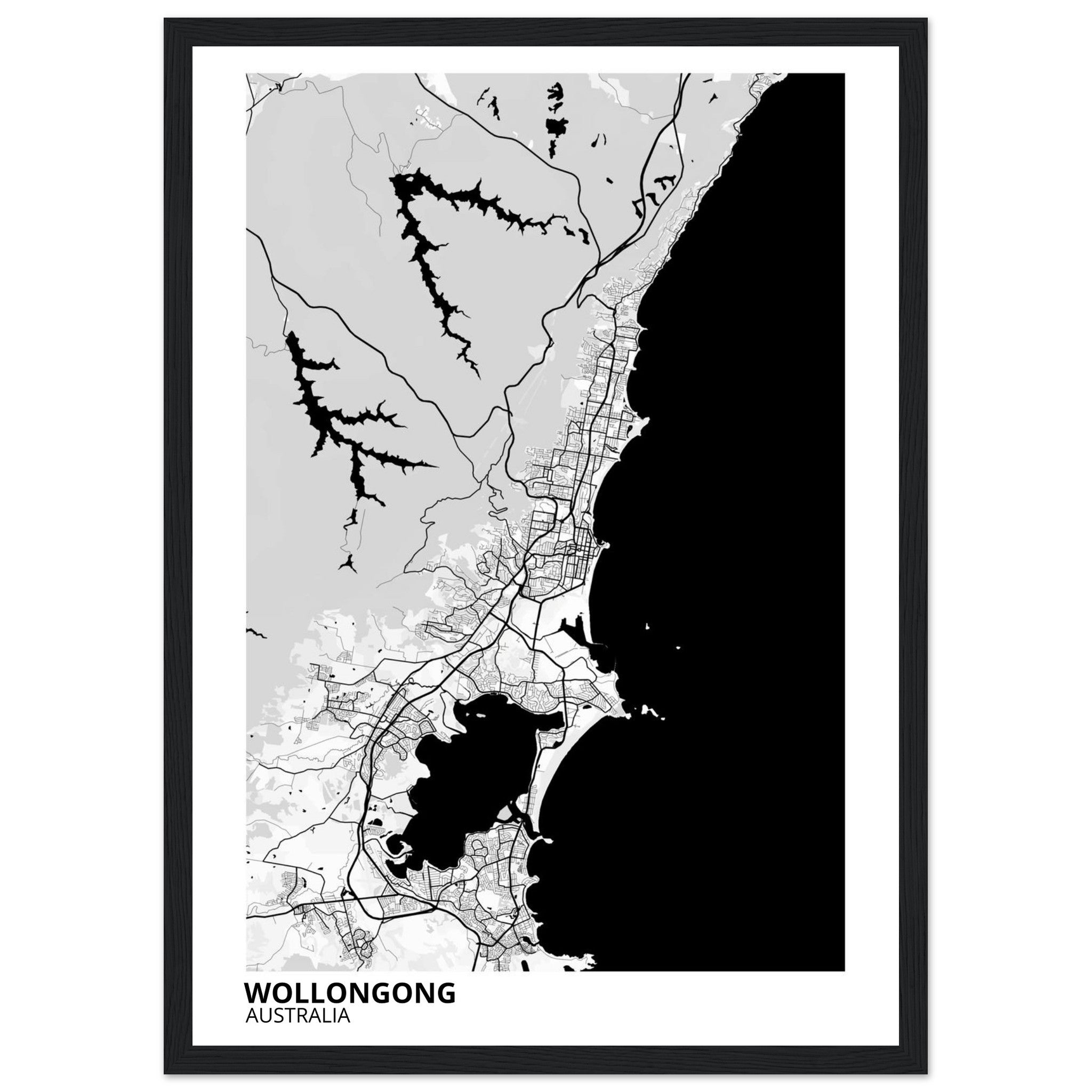 Wollongong Australia City Map Poster | Custom Map Art Print - Ink And Atlas