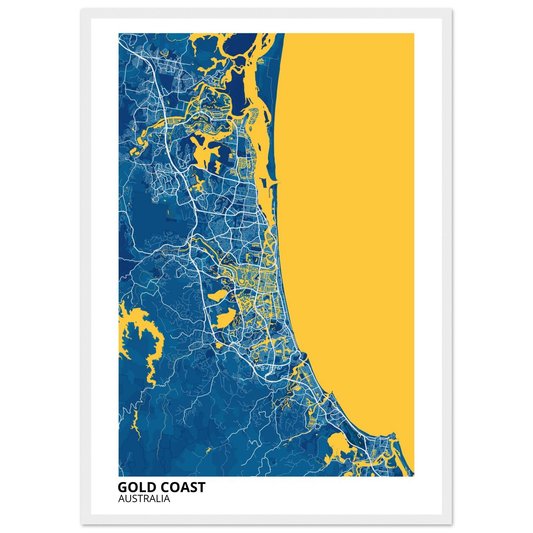 Gold Coast Australia City Map Poster | Custom Map Art Print - Ink And Atlas