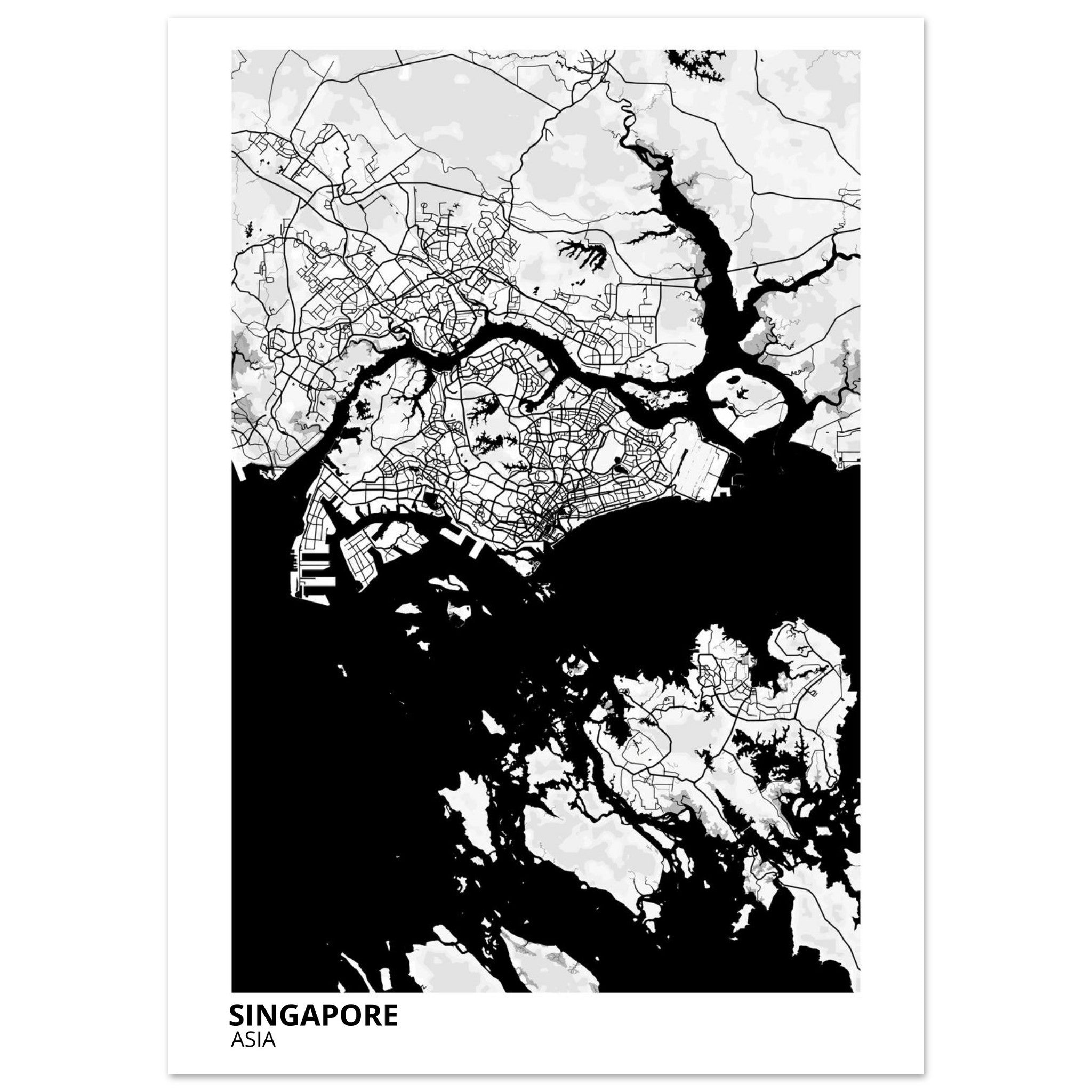 Singapore City Map Poster | Custom Map Art Print - Ink And Atlas