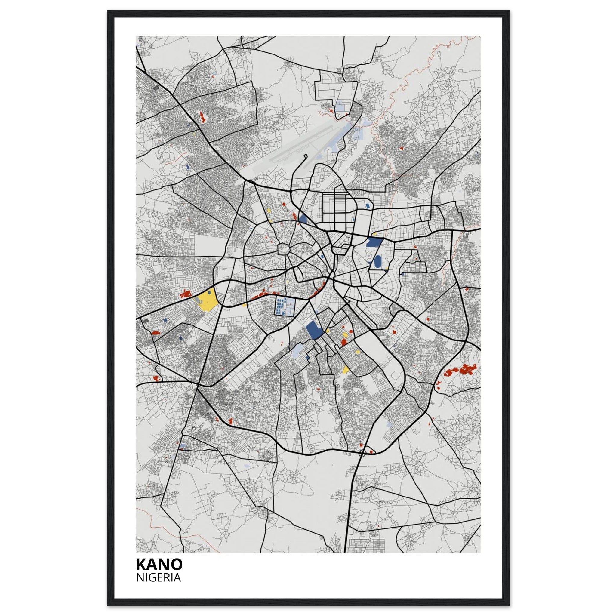 Kano Nigeria City Map Poster | Custom Map Art Print - Ink And Atlas