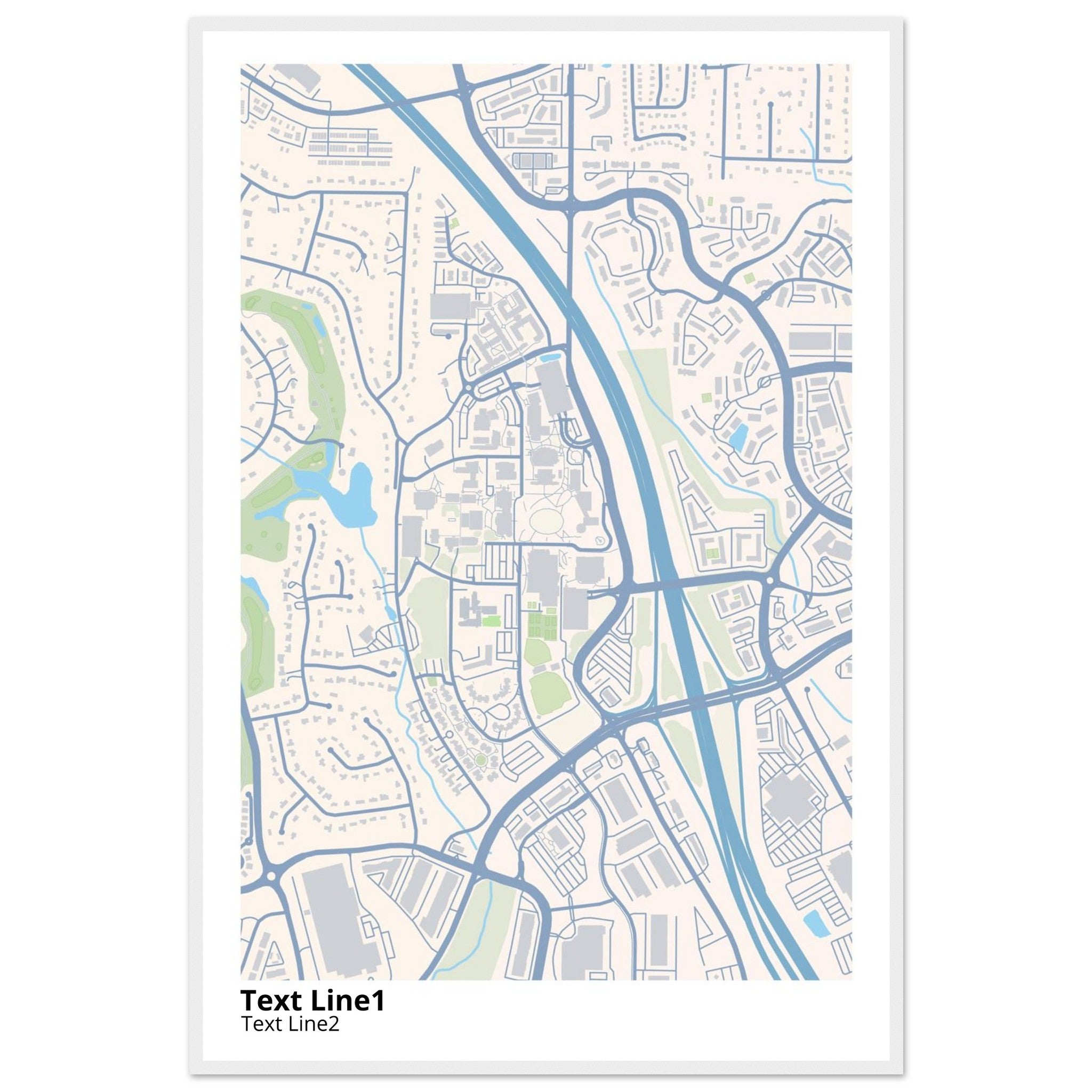 kennesaw state university georgia modern campus map print