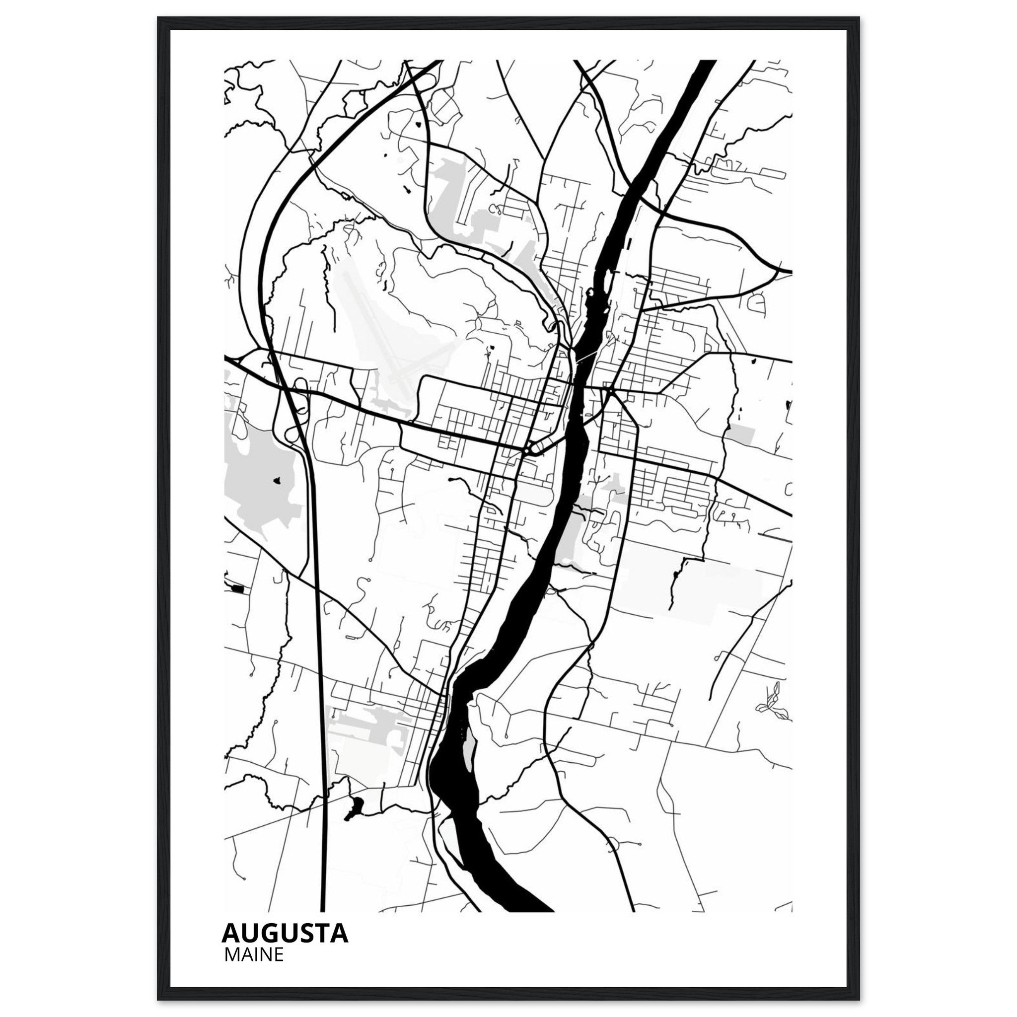augusta map poster print