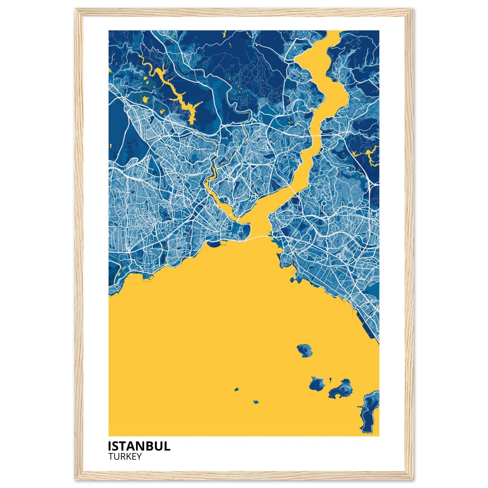 istanbul turkey map poster print
