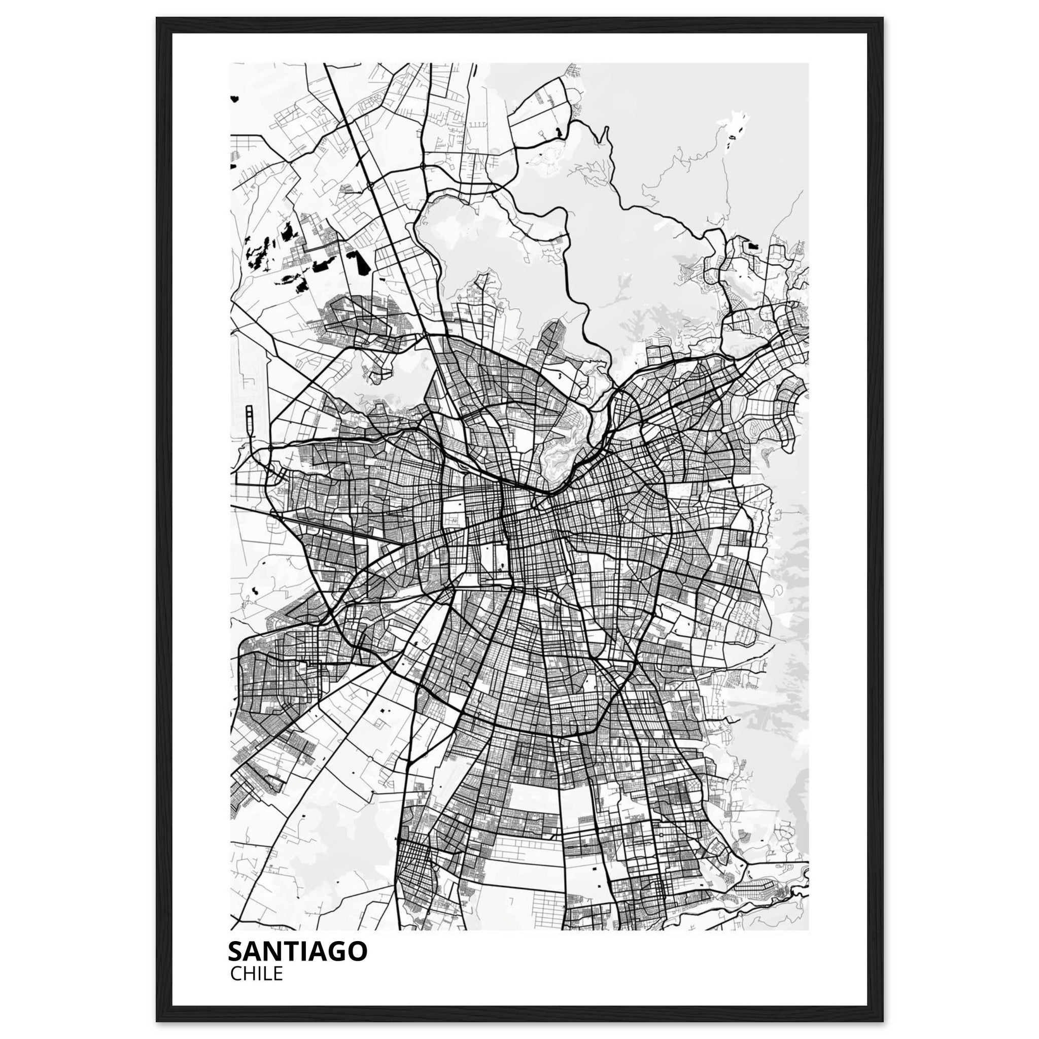 Santiago Chile City Map Poster | Custom Map Art Print - Ink And Atlas