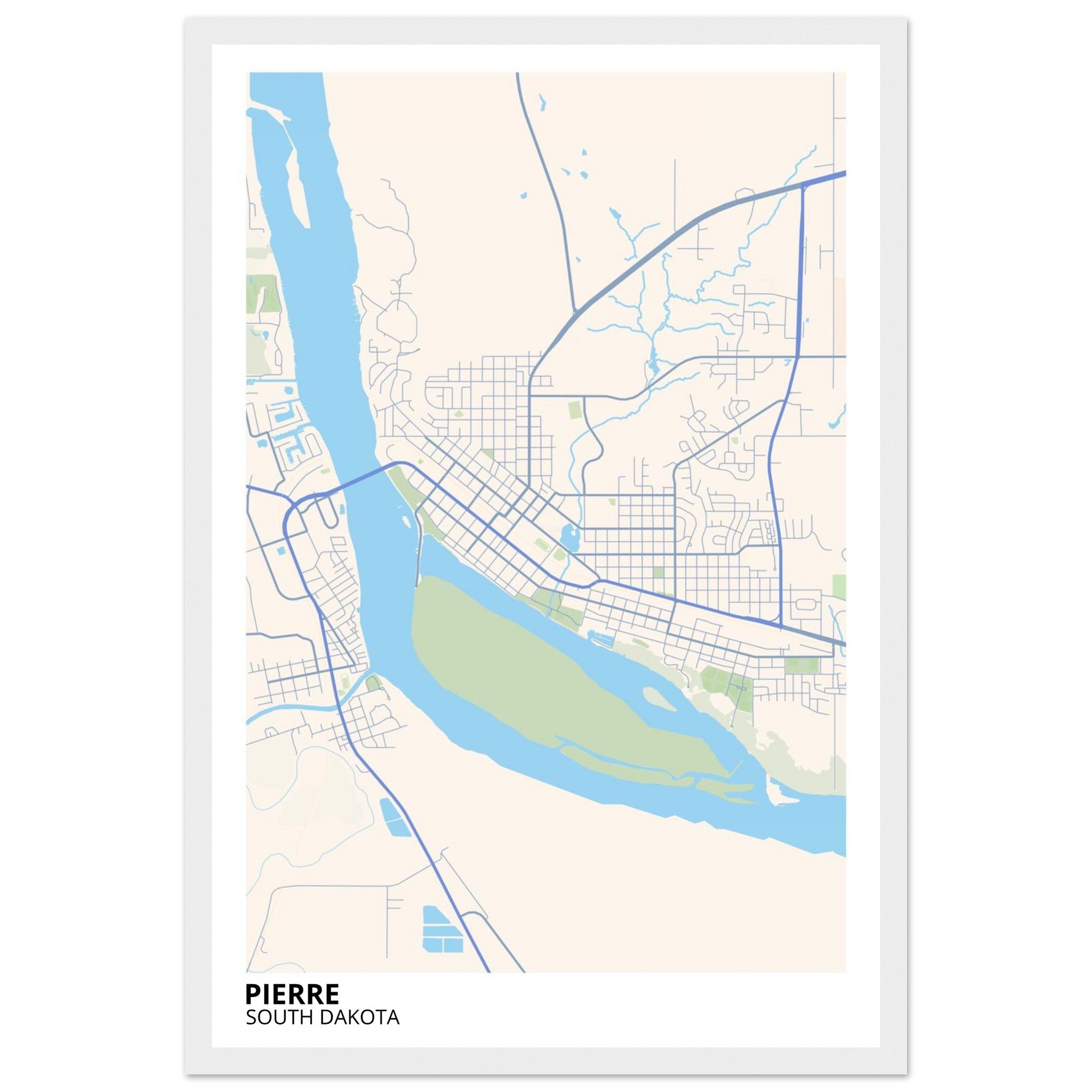 pierre map poster print
