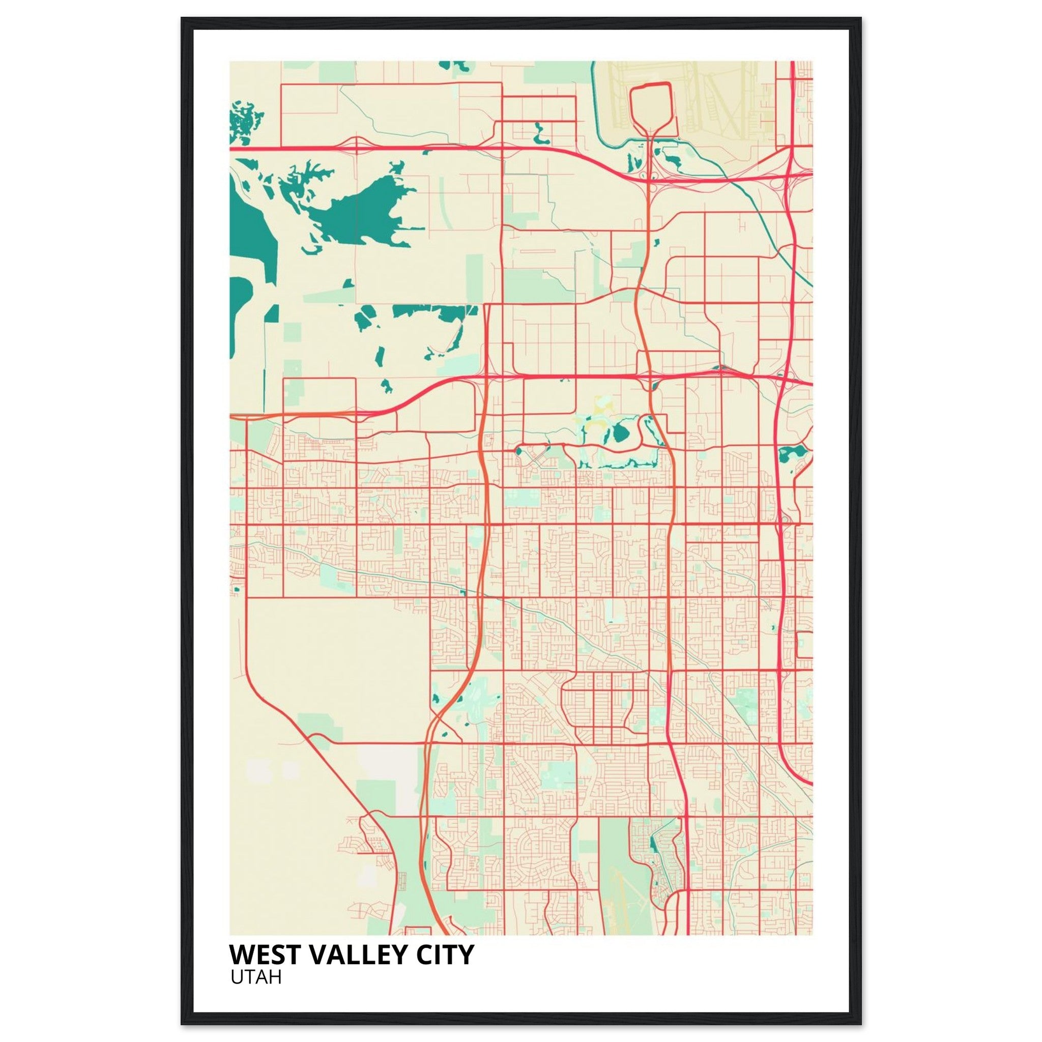 West Valley City Utah City Map Poster | Custom Map Art Print - Ink And Atlas